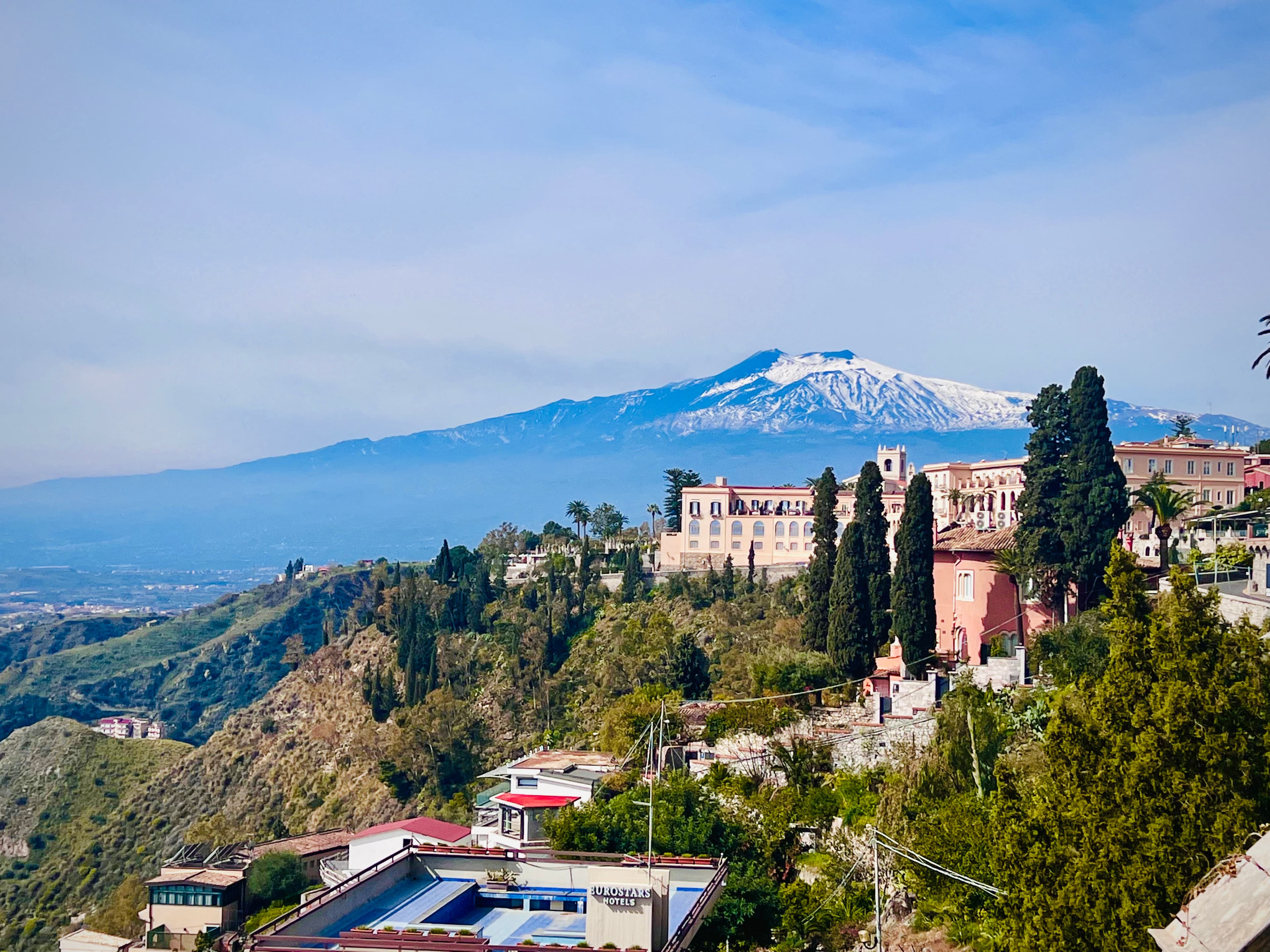 Beautiful view of snow capped mountains