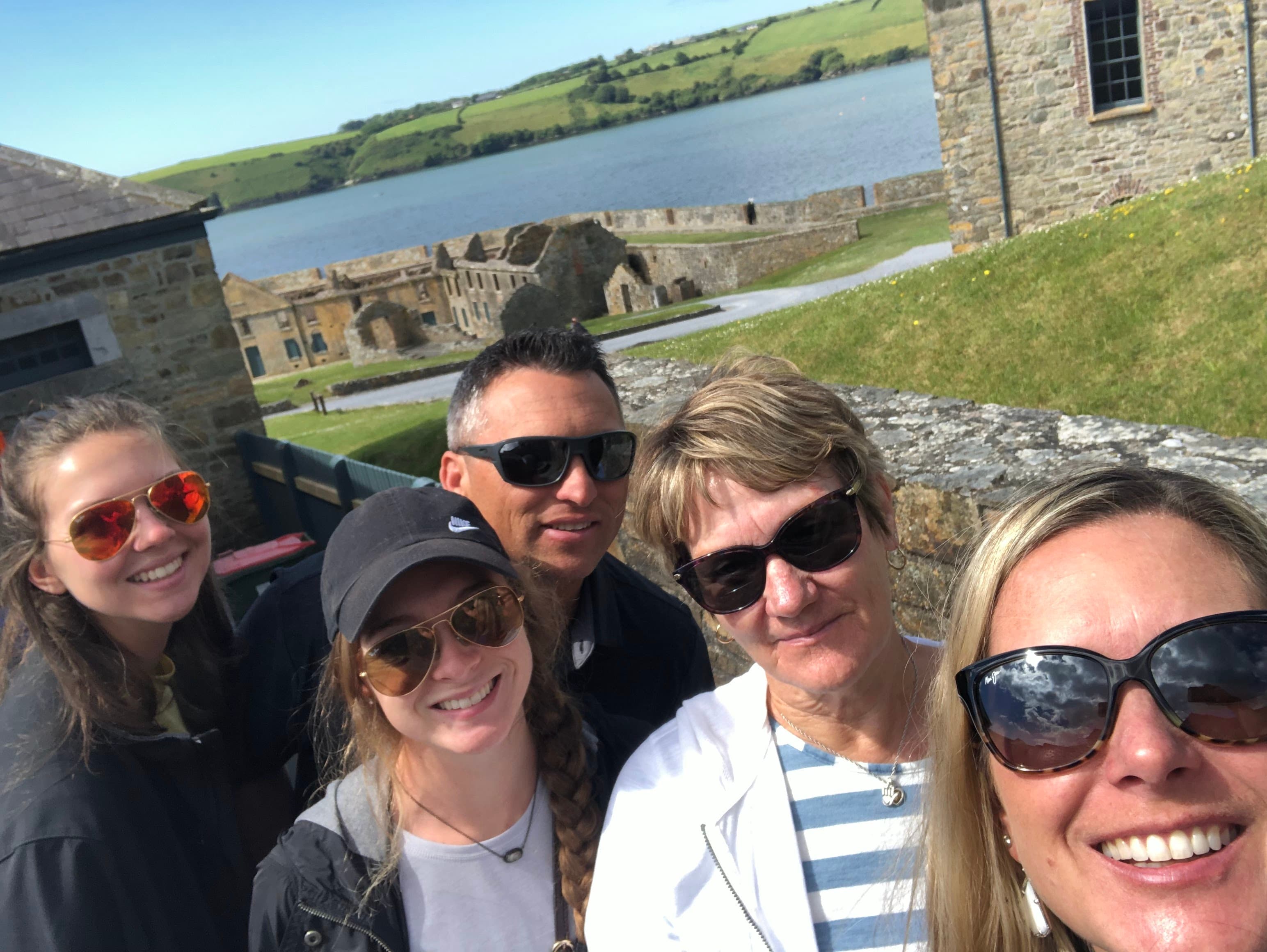 Posing for a family group photo in Ireland