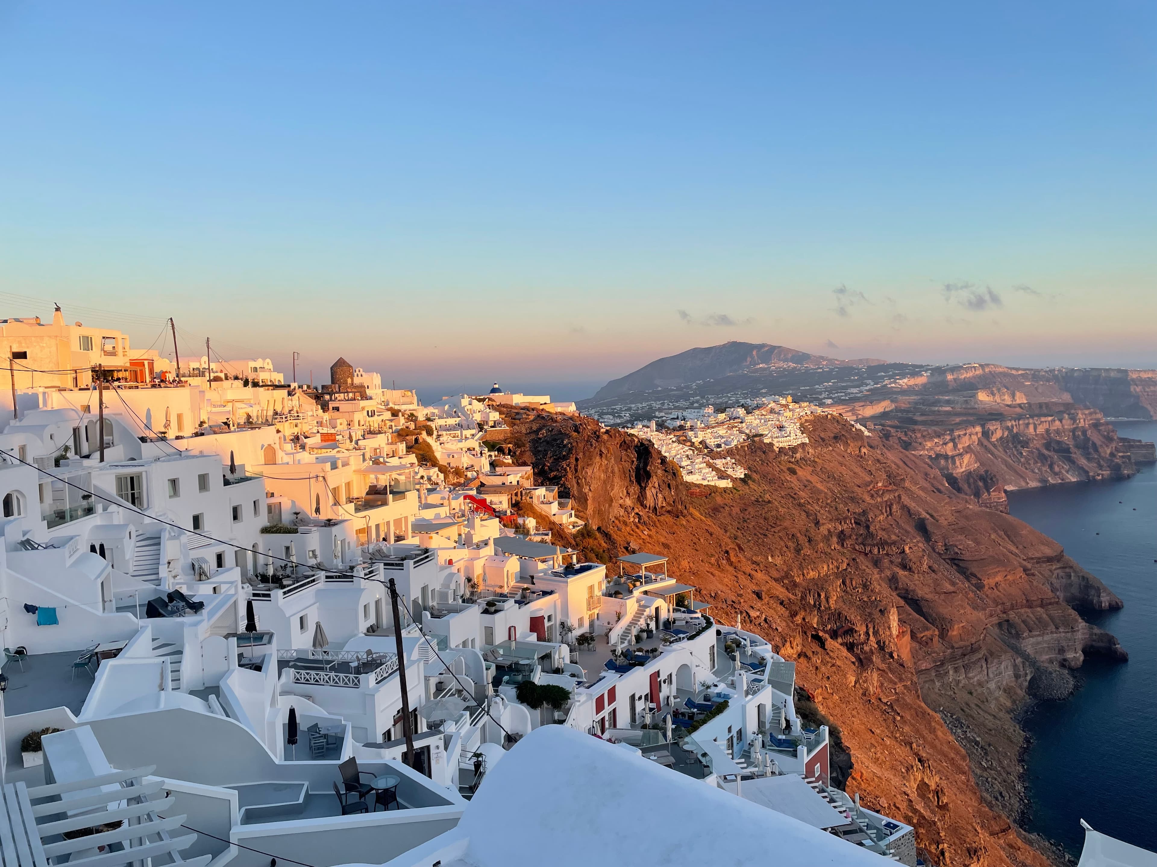 White houses on an island