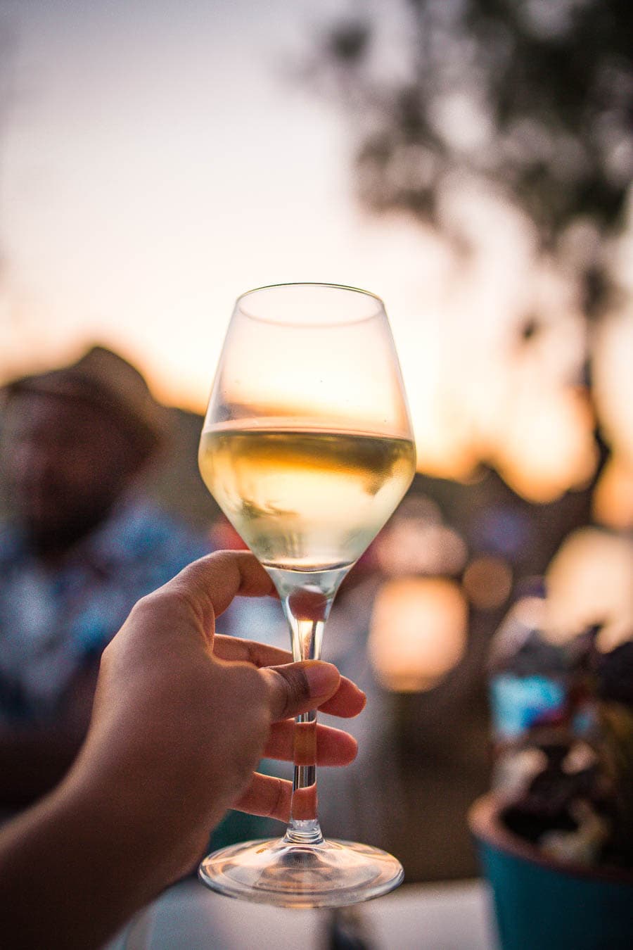 Glass of wine in hand