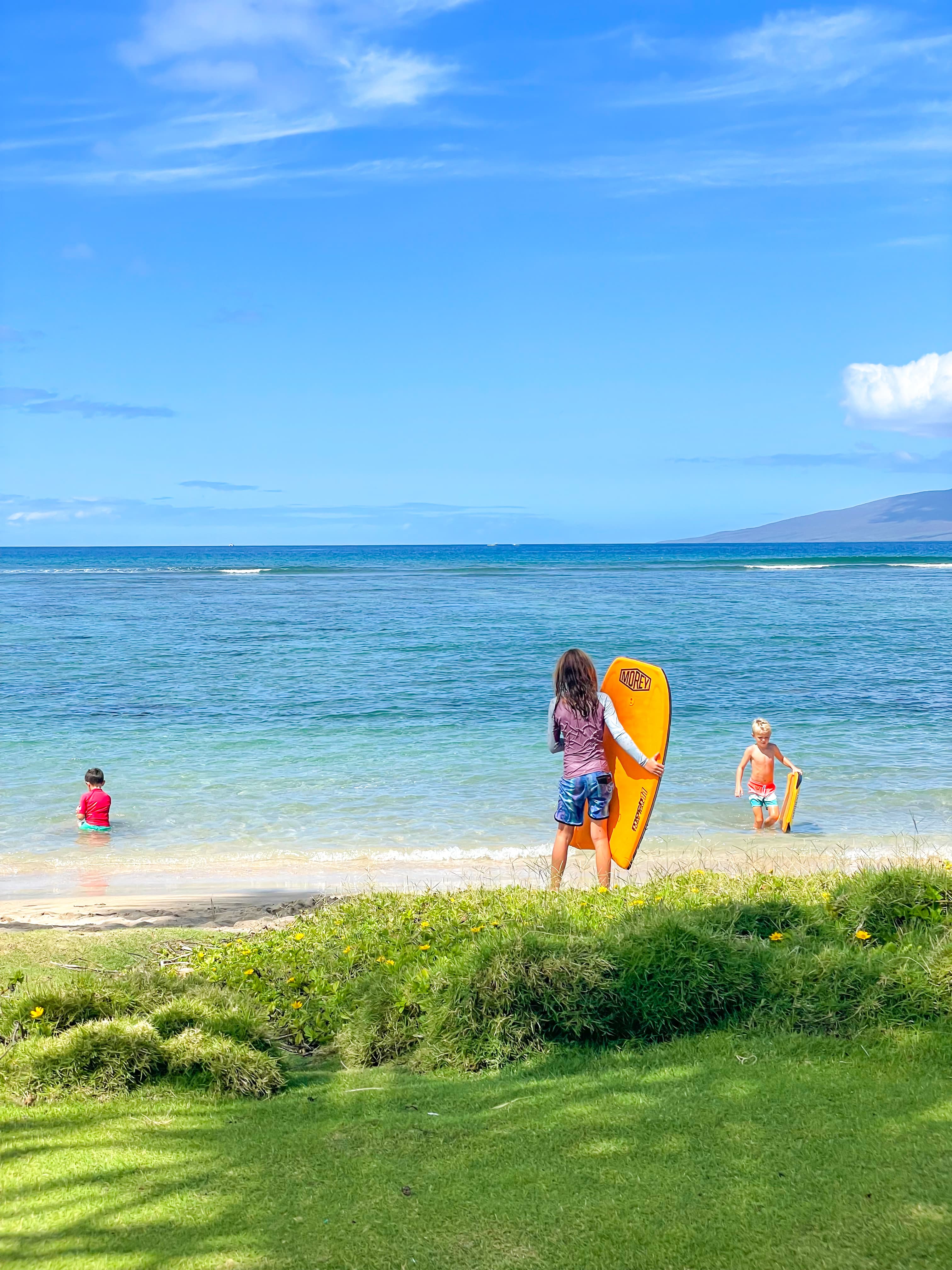 surfing at the beach