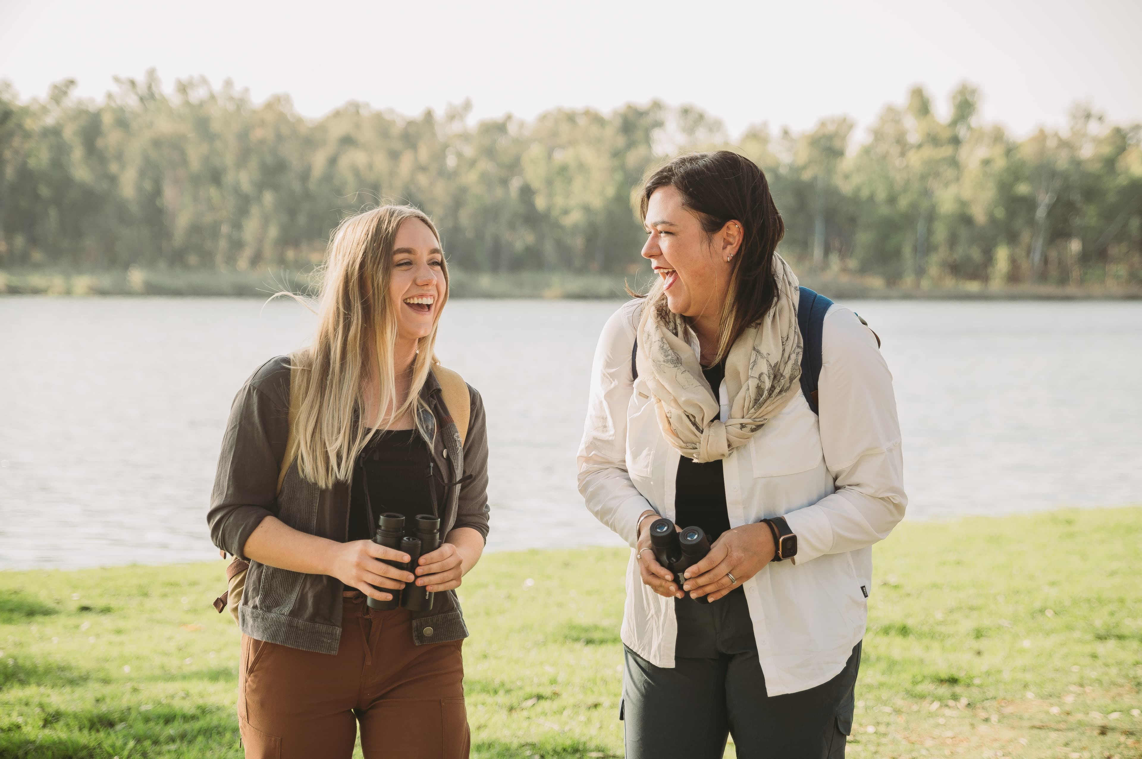 Ashley chatting with a friend