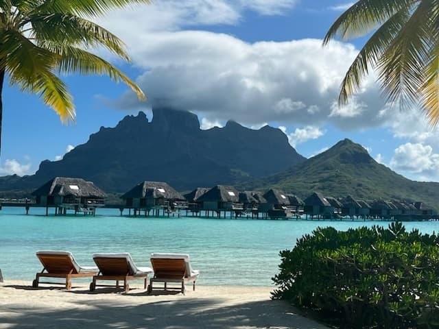 Beautiful beach of Bora Bora