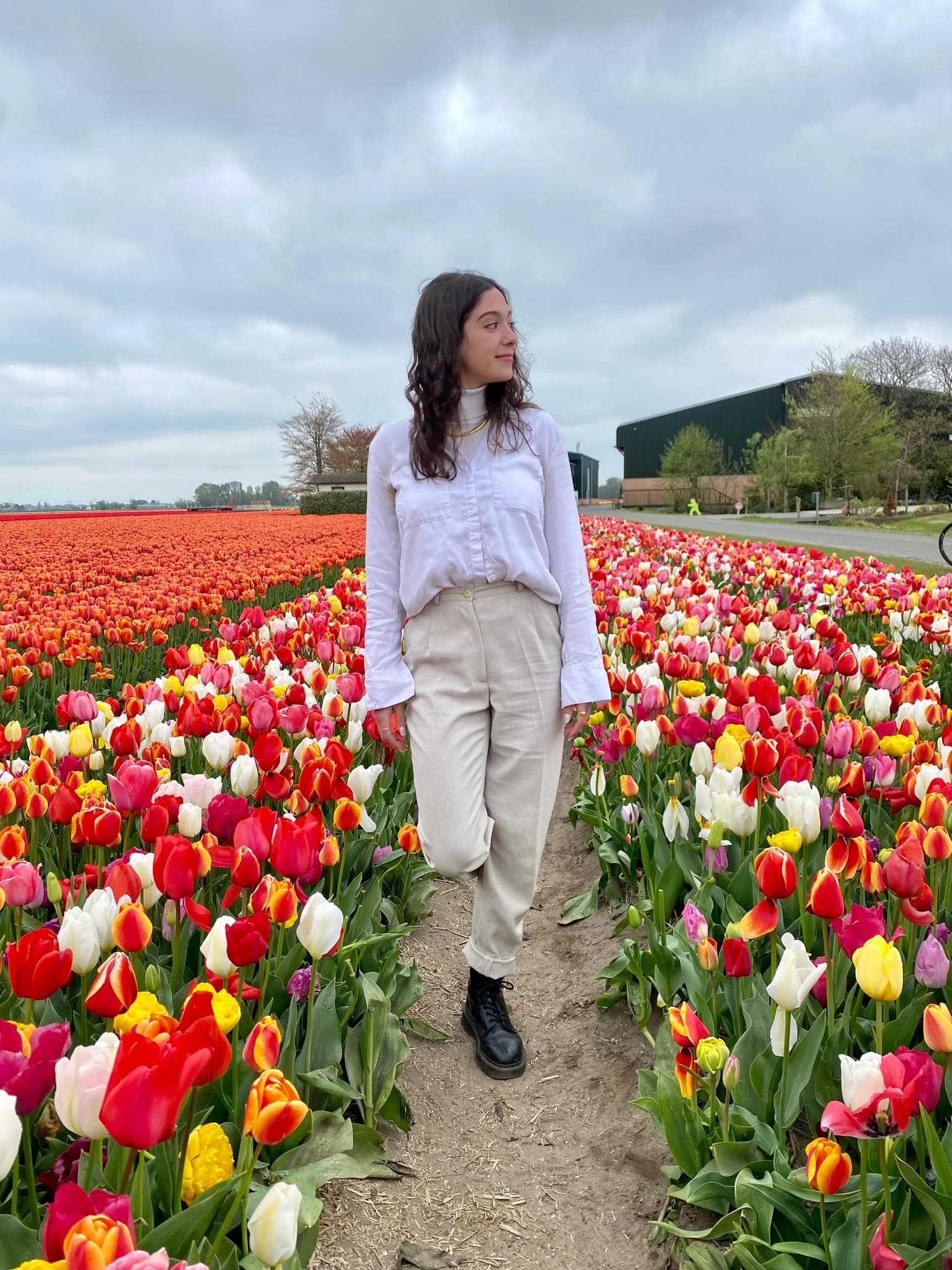 Travel advisor posing in the Lisse Tulip Fields, The Netherlands