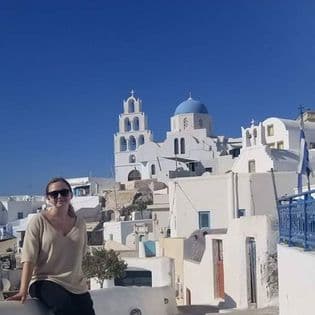 The signature blue dome of Greece