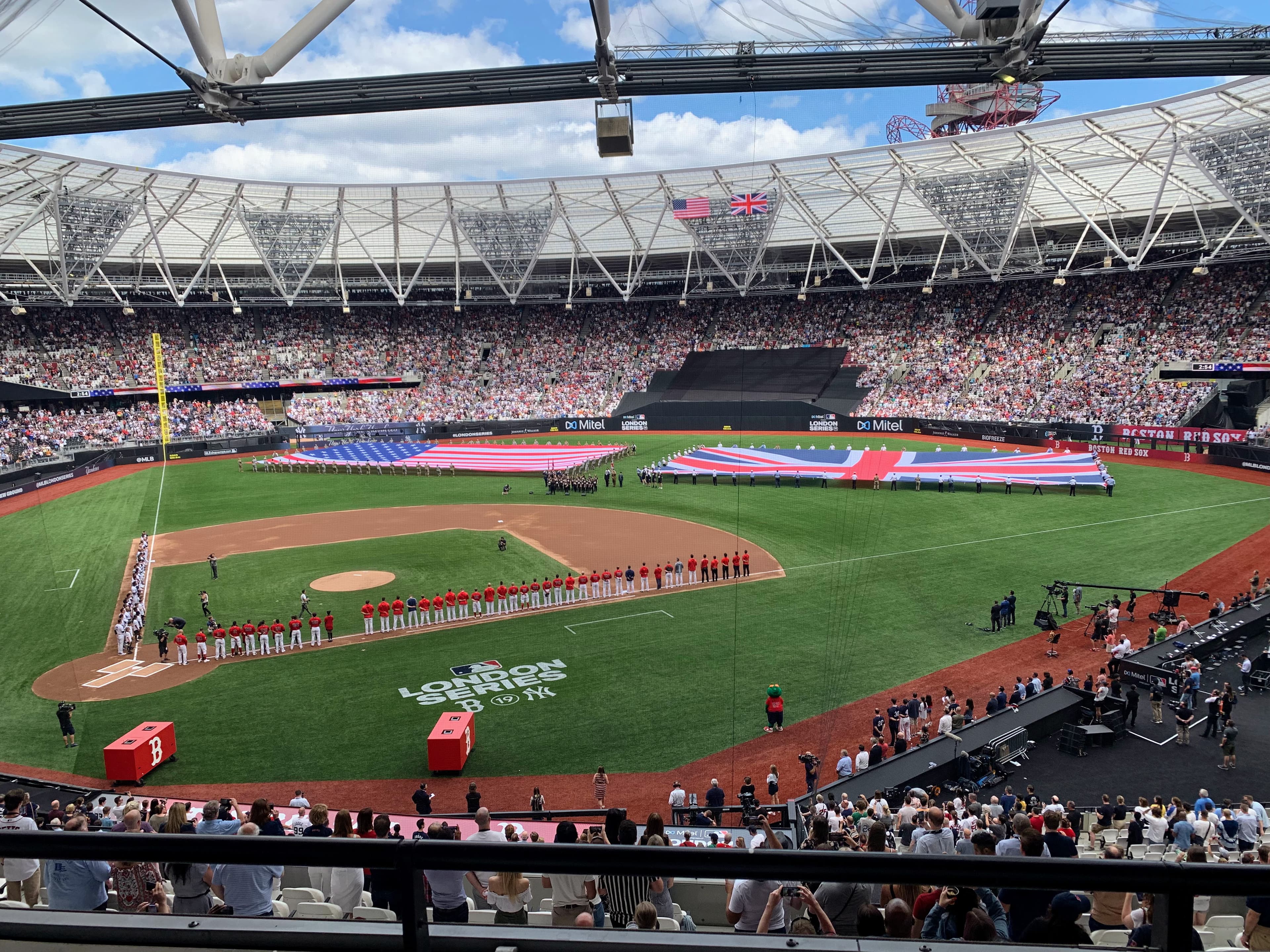 Watching a live game in the stadium