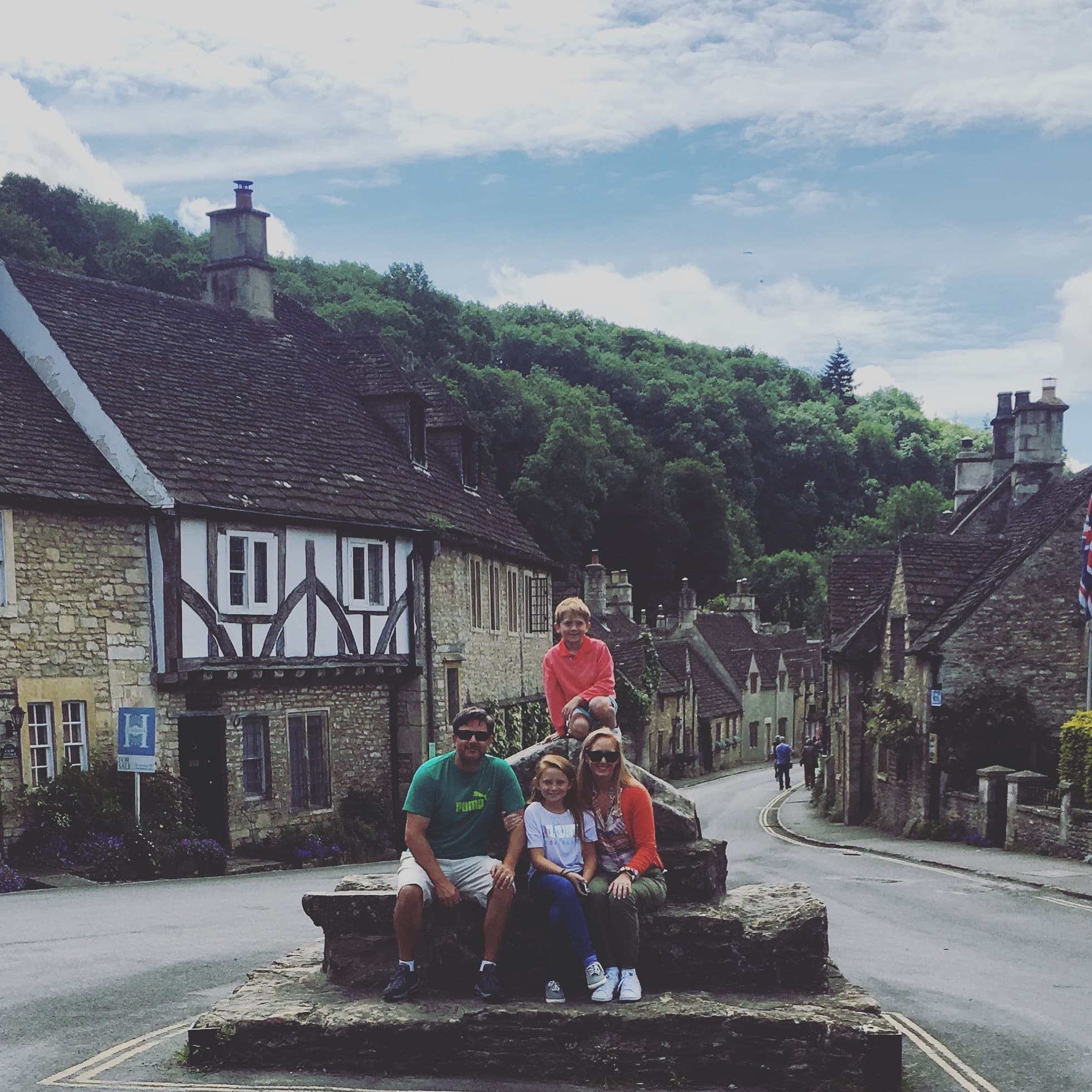 Travel advisor posing with family