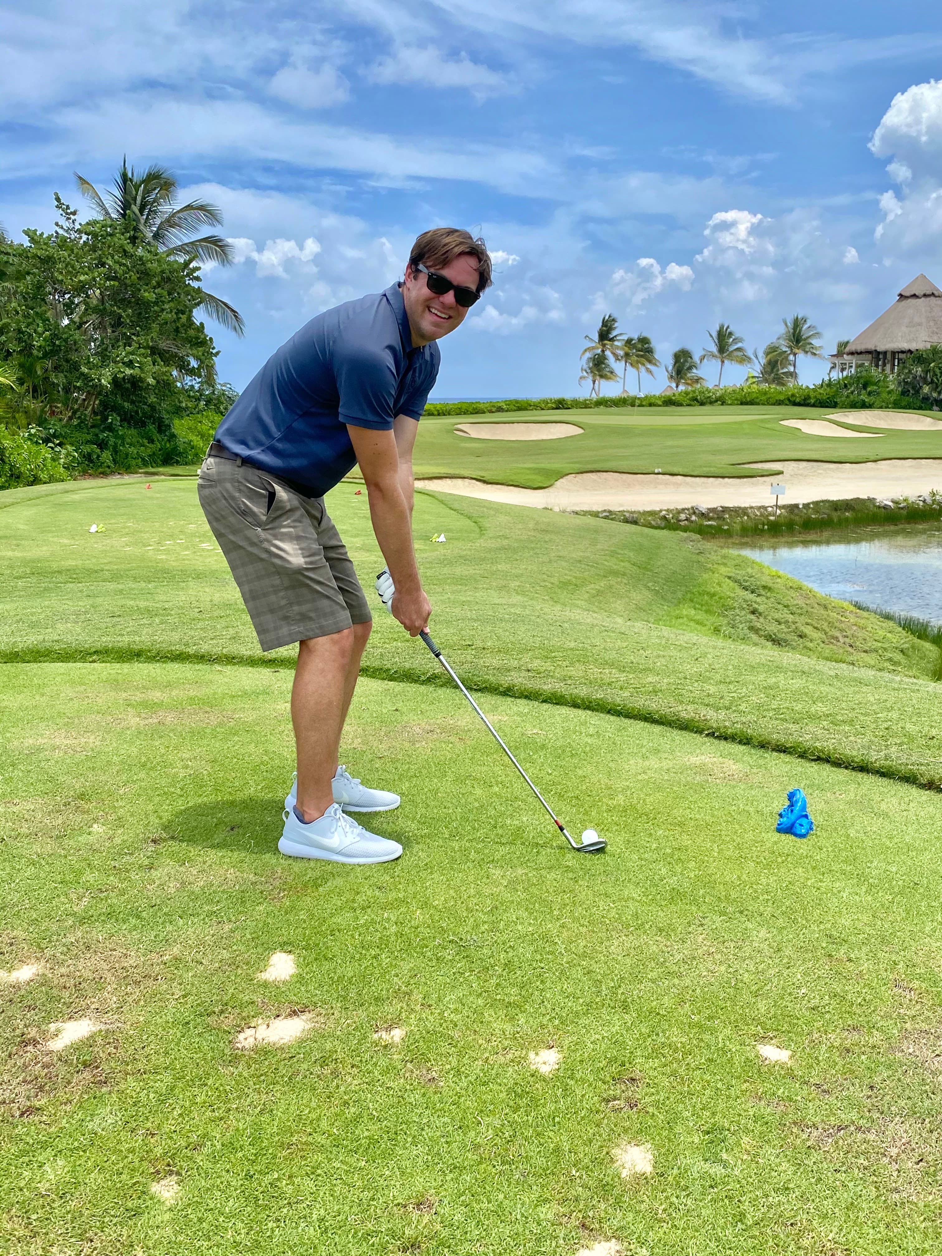 Travel advisor playing golf