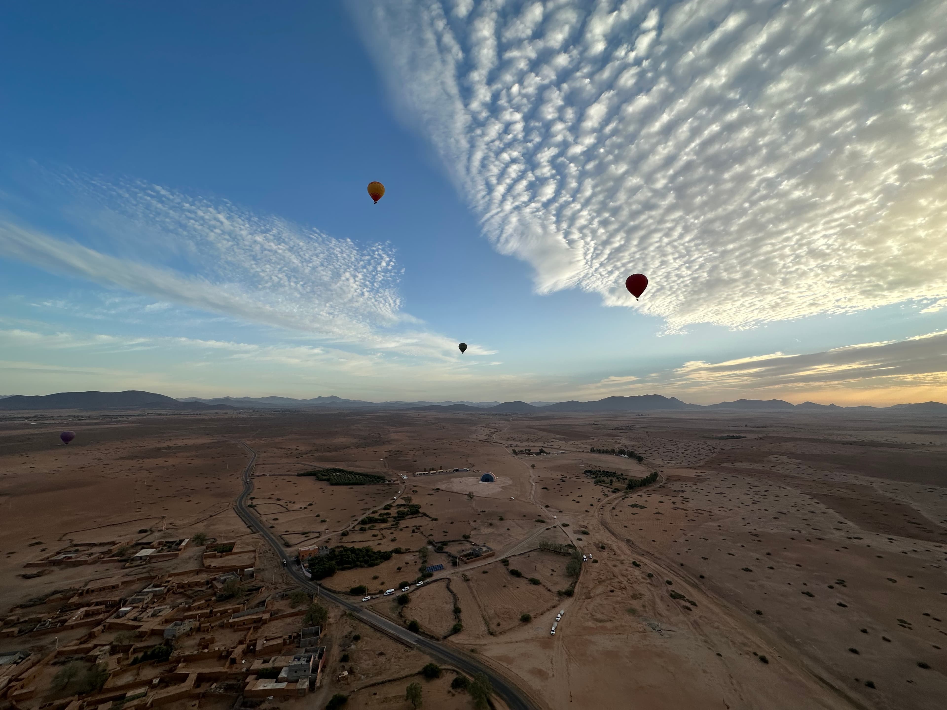 Hot air balloons on beach