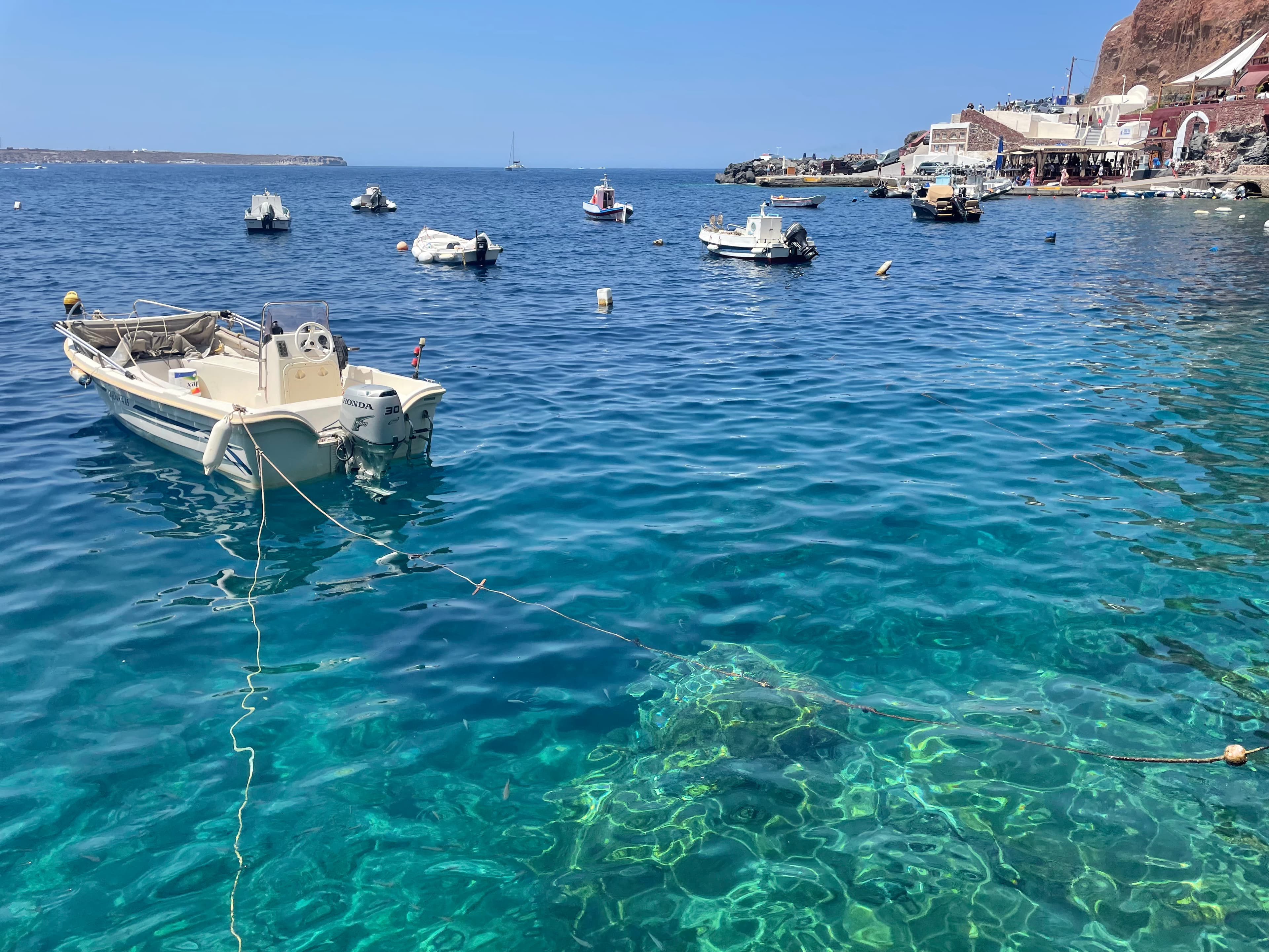 A beautiful view of sea with boats