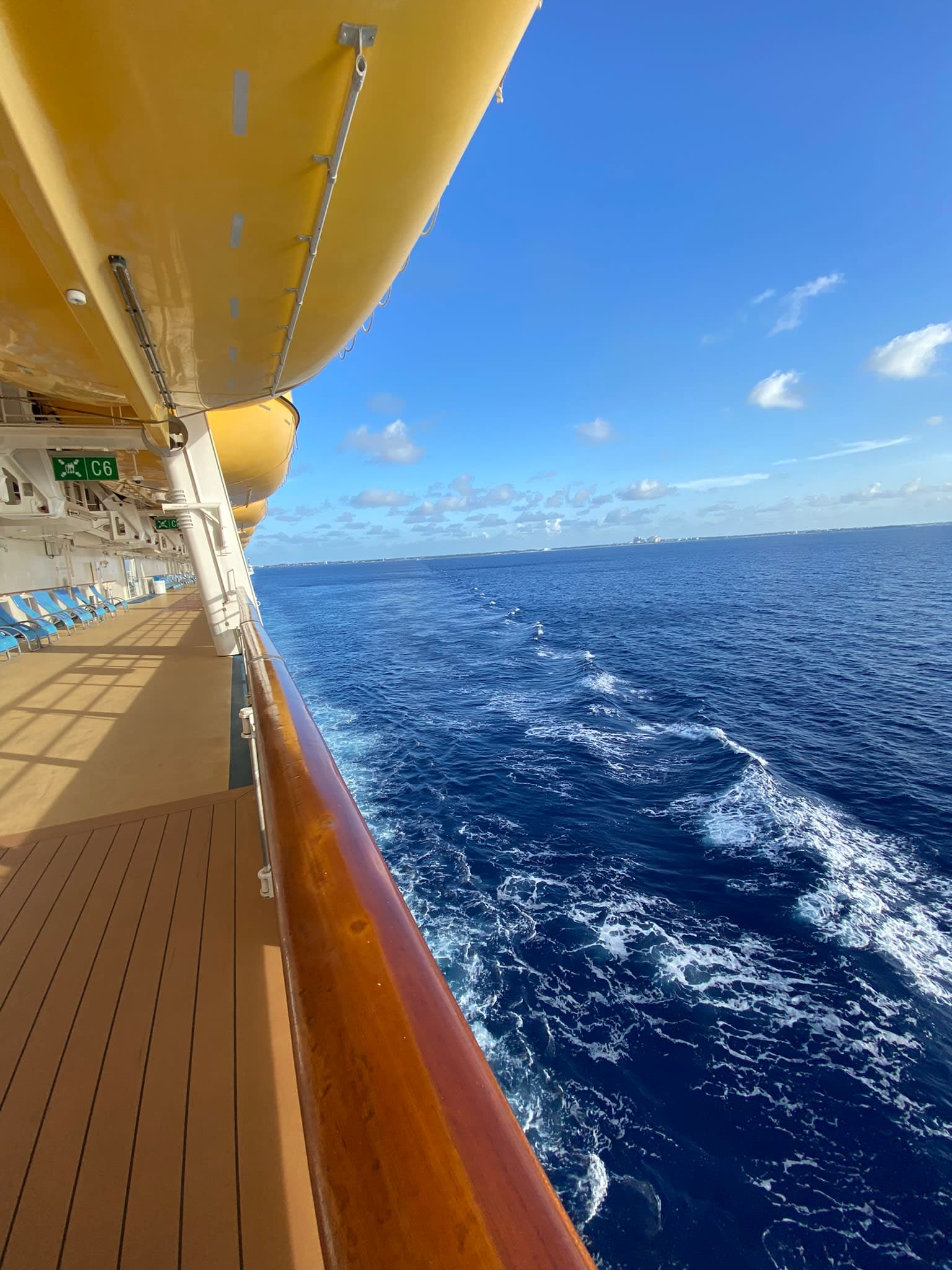 View of side of cruise ship