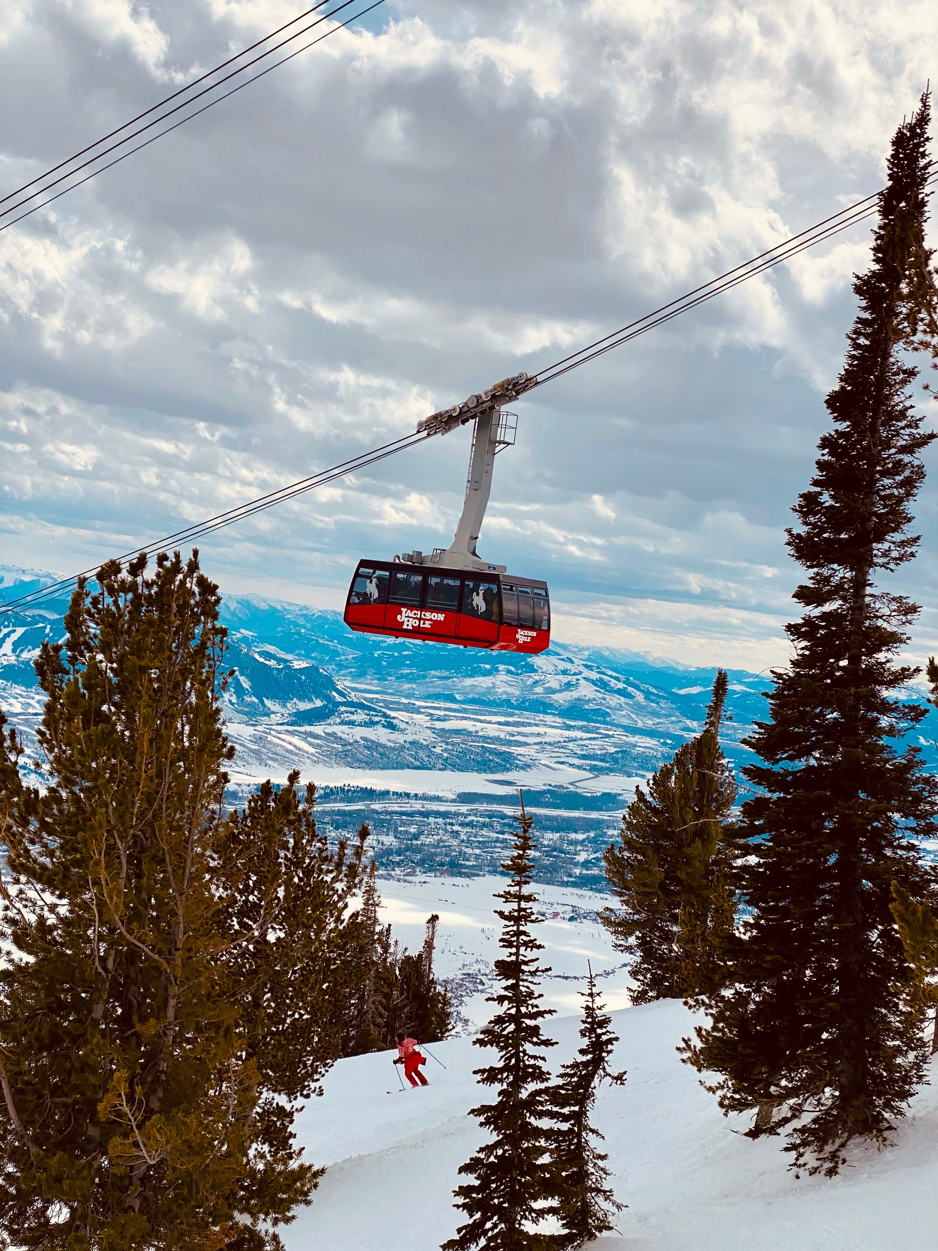 Beautiful lift ride and skiing