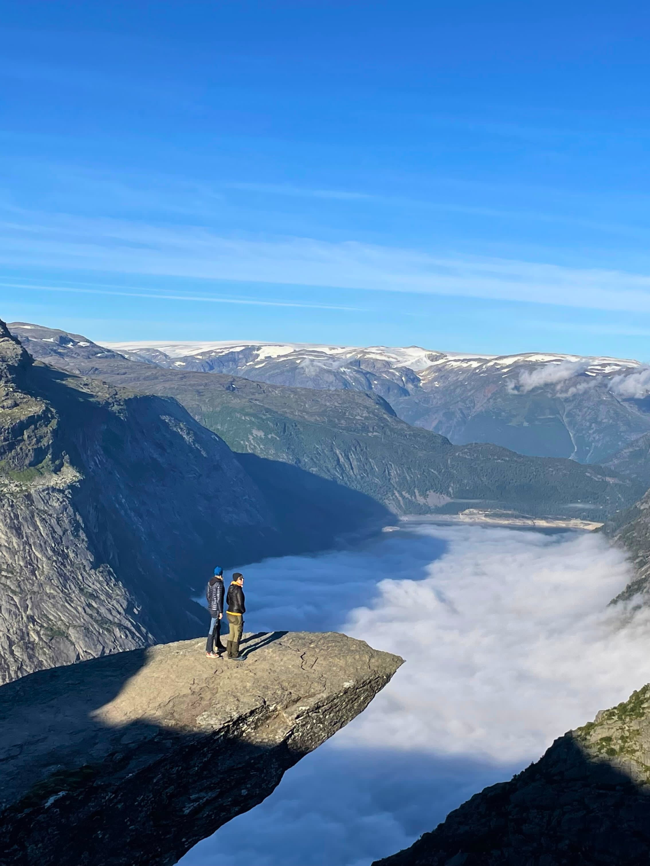Breathtaking views from Trolltunga mountain peak