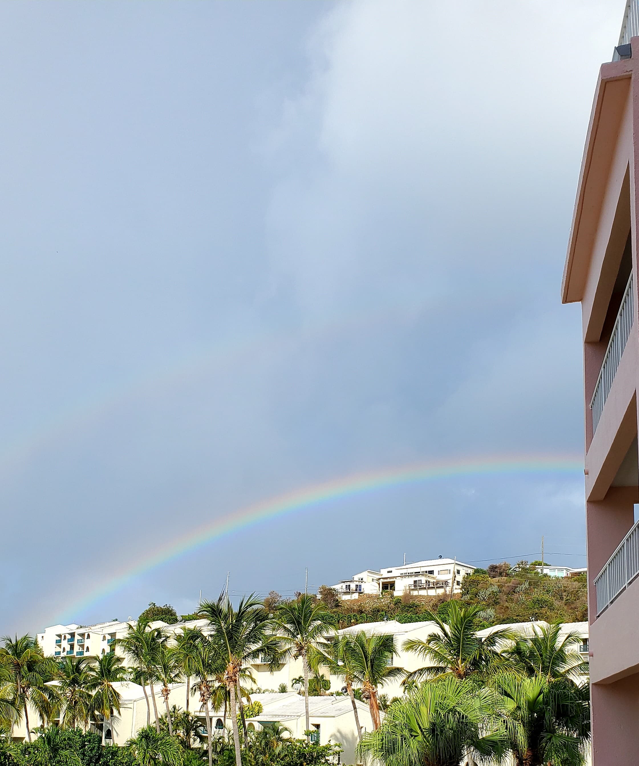 Beautiful view of rainbow in the sky