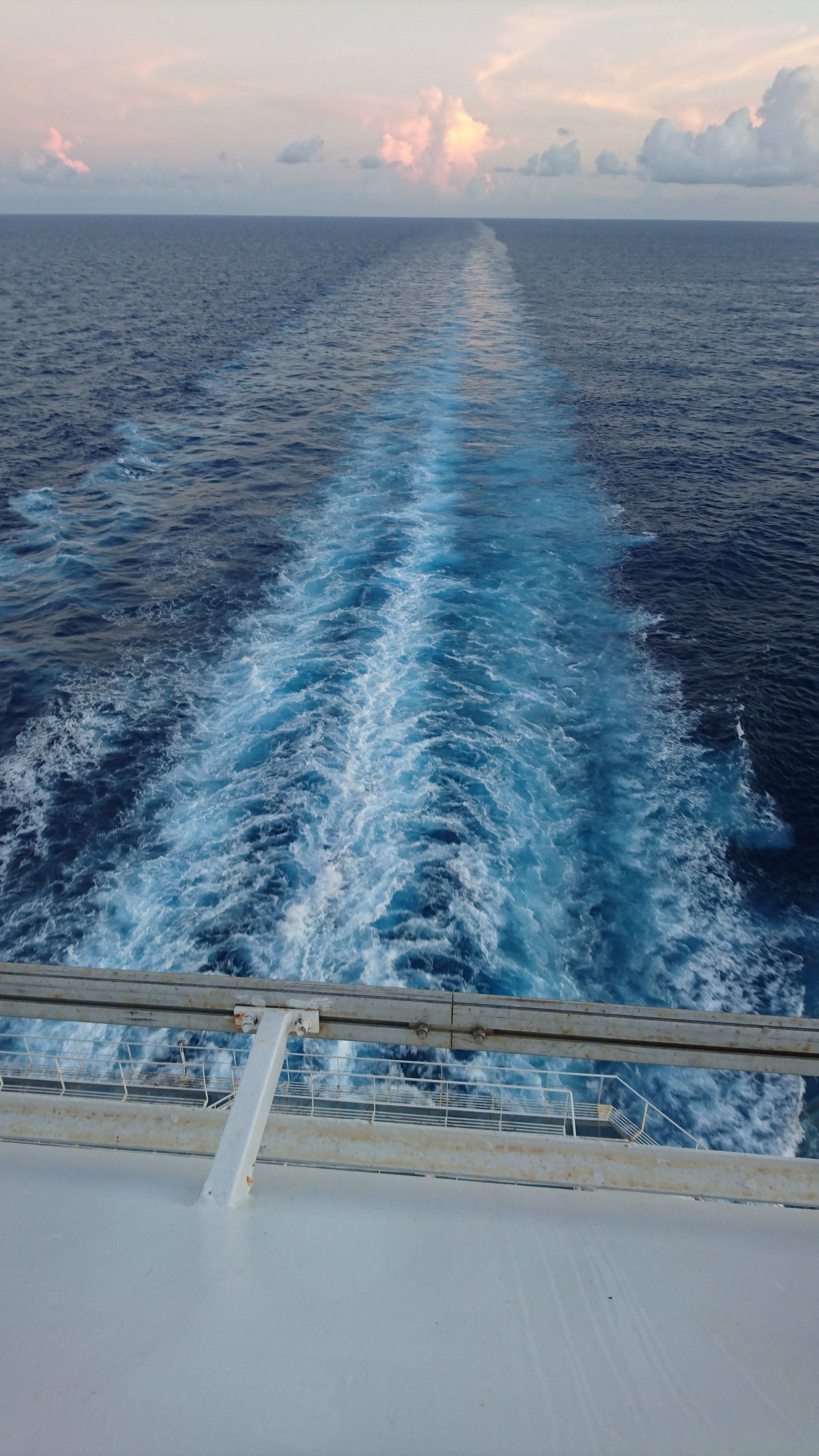 View of waves in the ocean made from the back of a boat