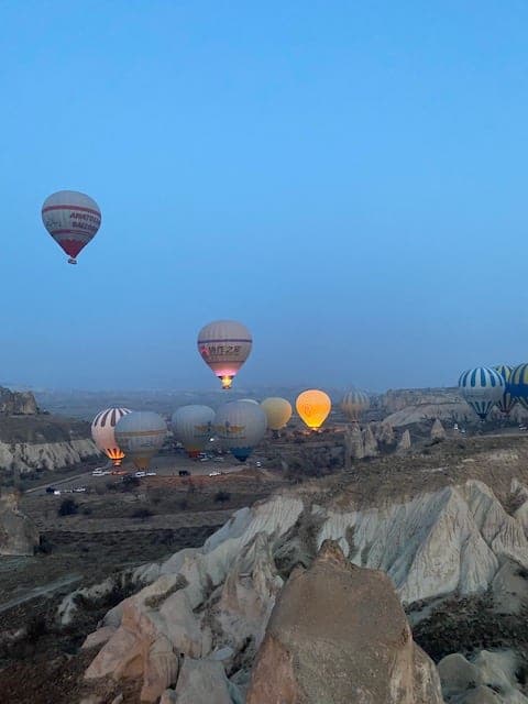 Beautiful view of hot air balloon in cappadocia