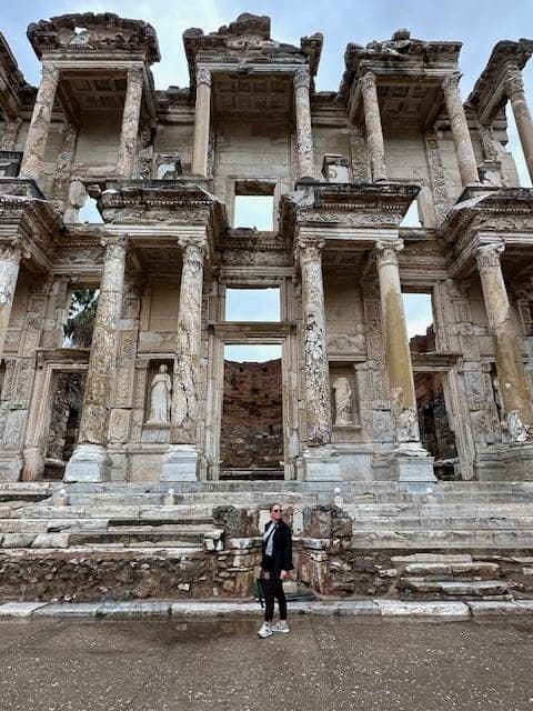 Picture of Stephanie at Library of Celsus