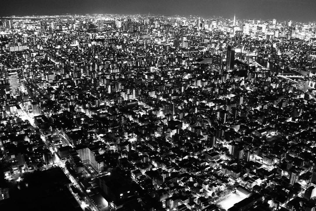 city lights at night