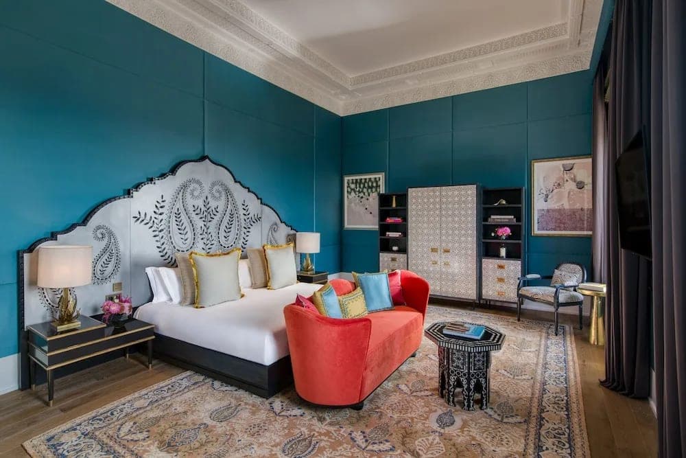 a luxe pool with a white bathtub at a hotel spa