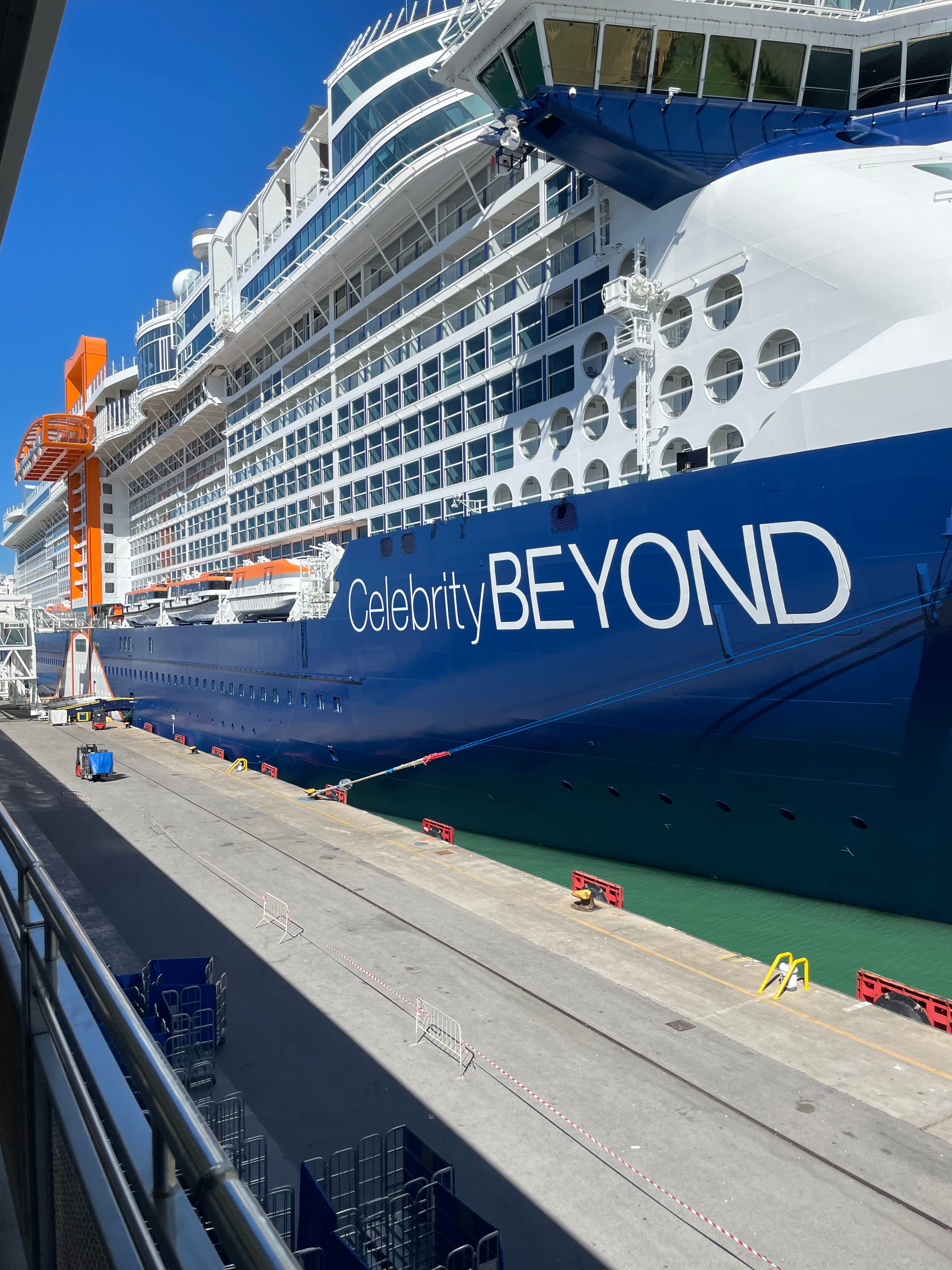 Cruise ship at the dock.