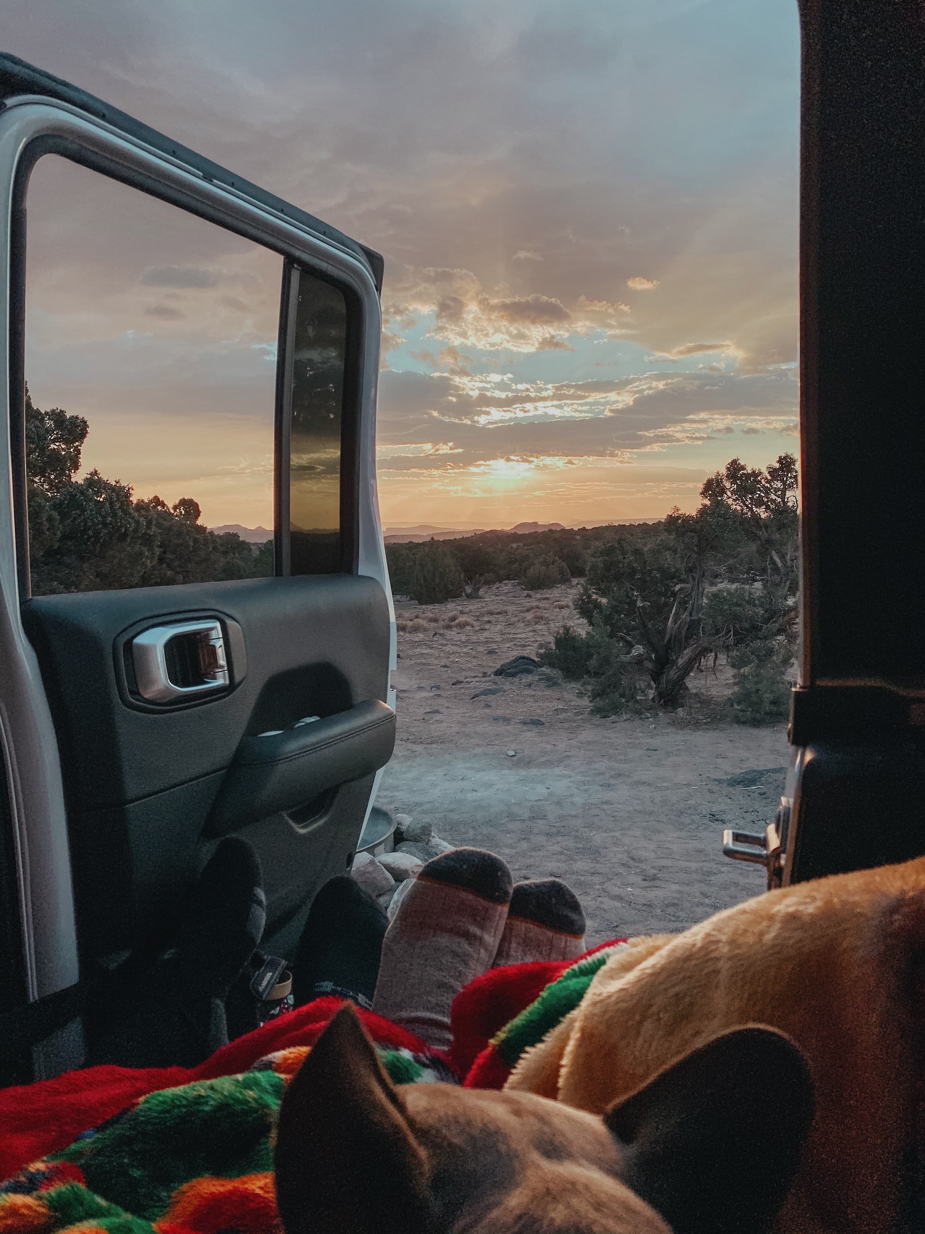 Sunset views from the car.