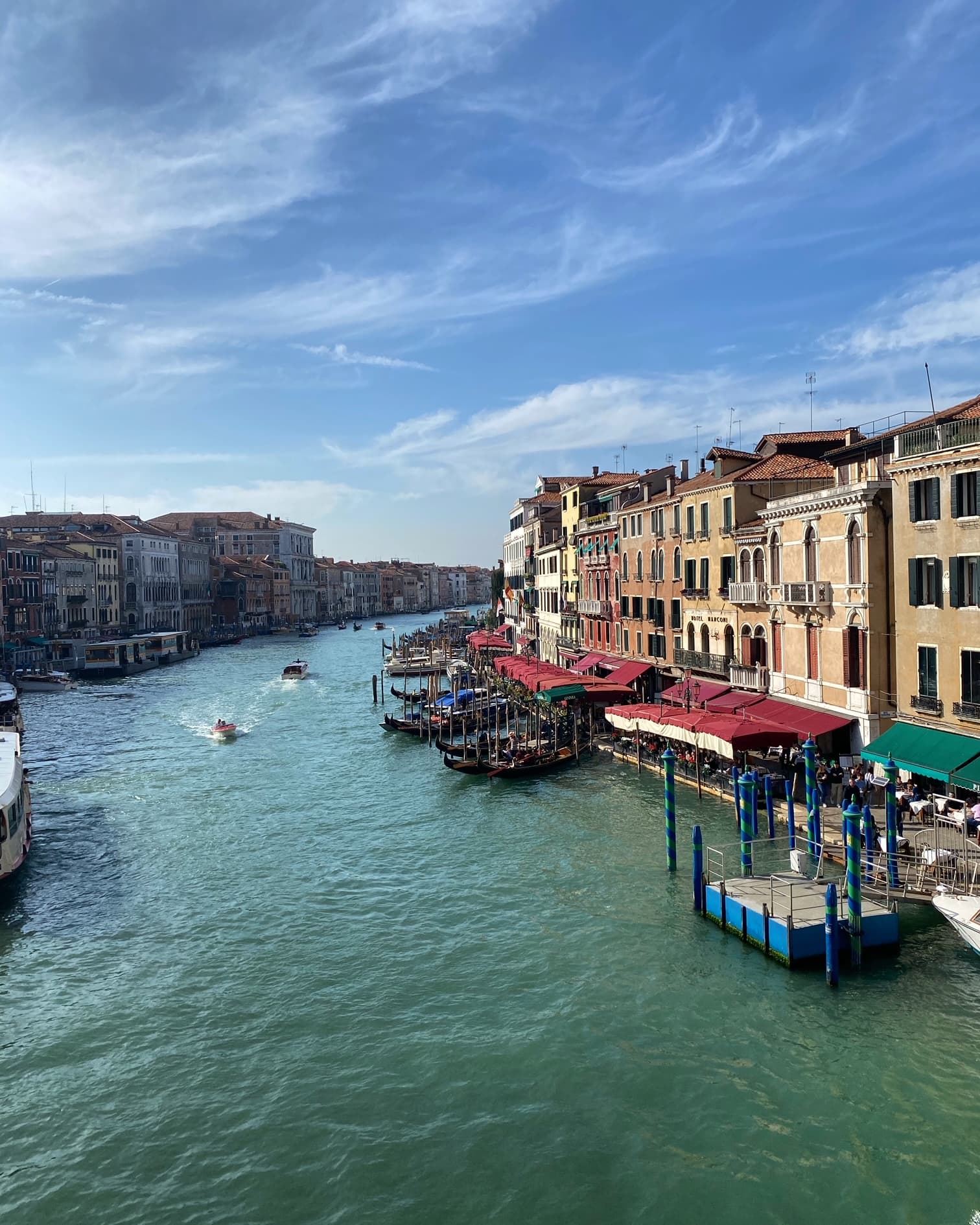View of the Grand Canal in Venice, Italy on a sunny day