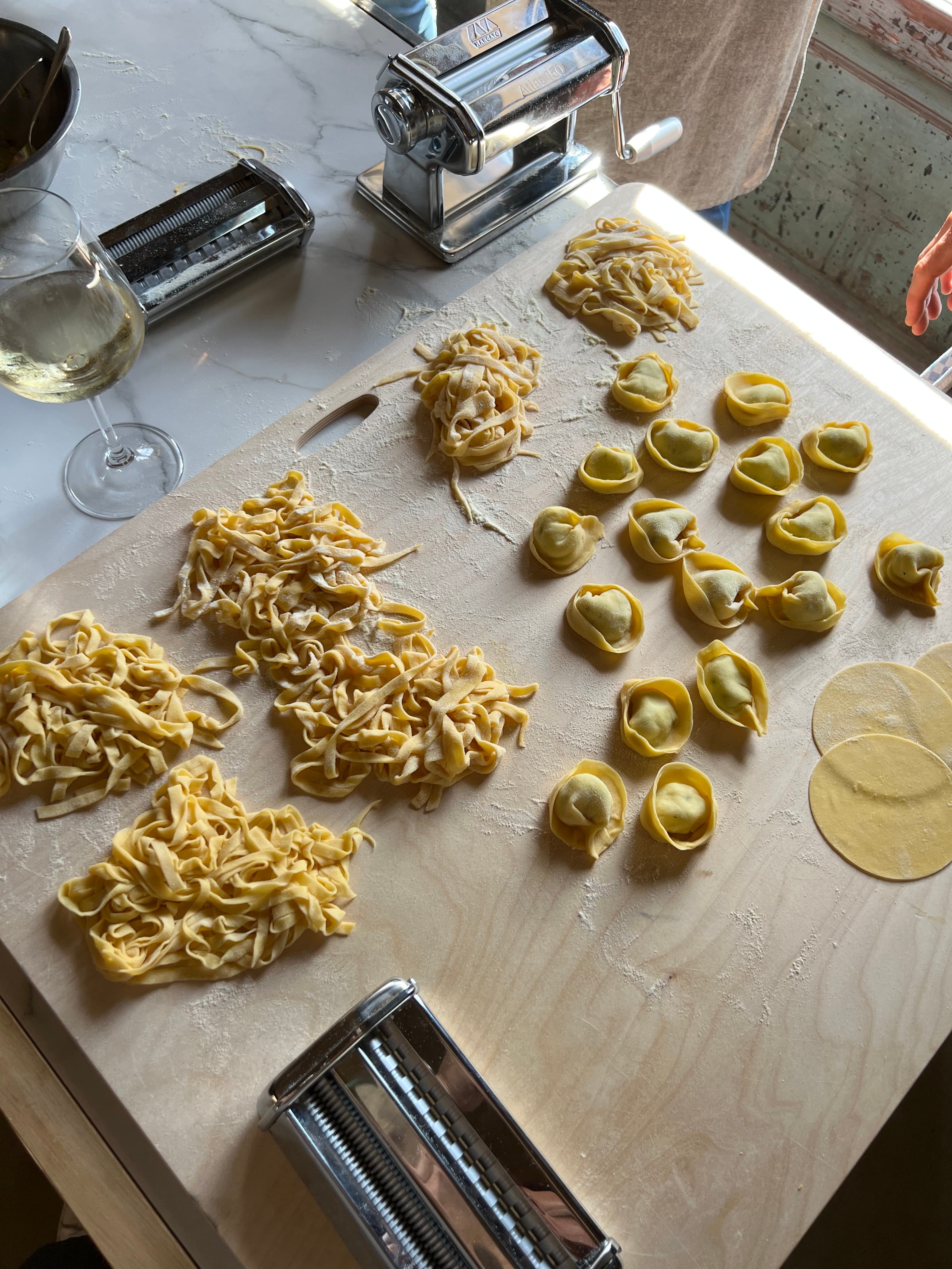 Making fresh pasta.