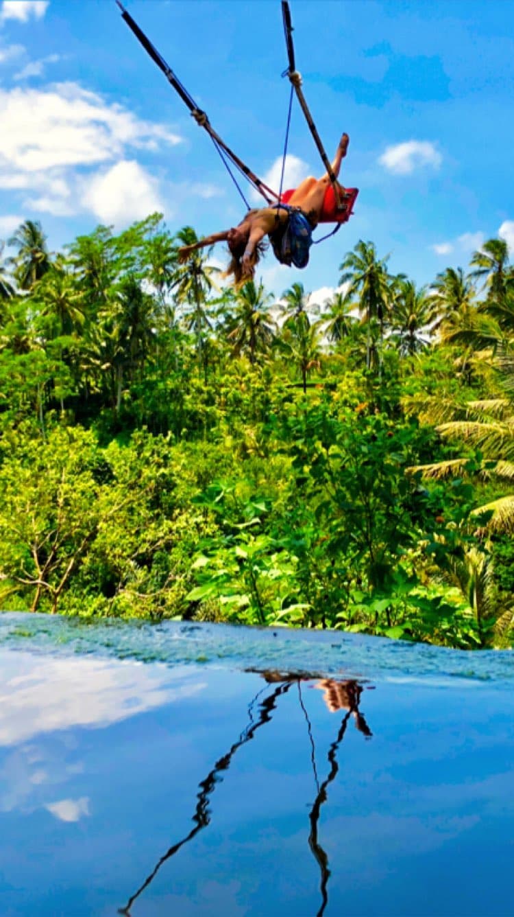 Swinging over the jungle.