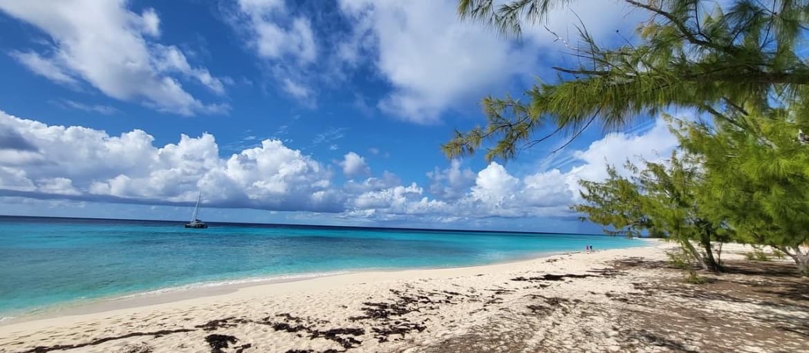 Blue ocean by the beach.
