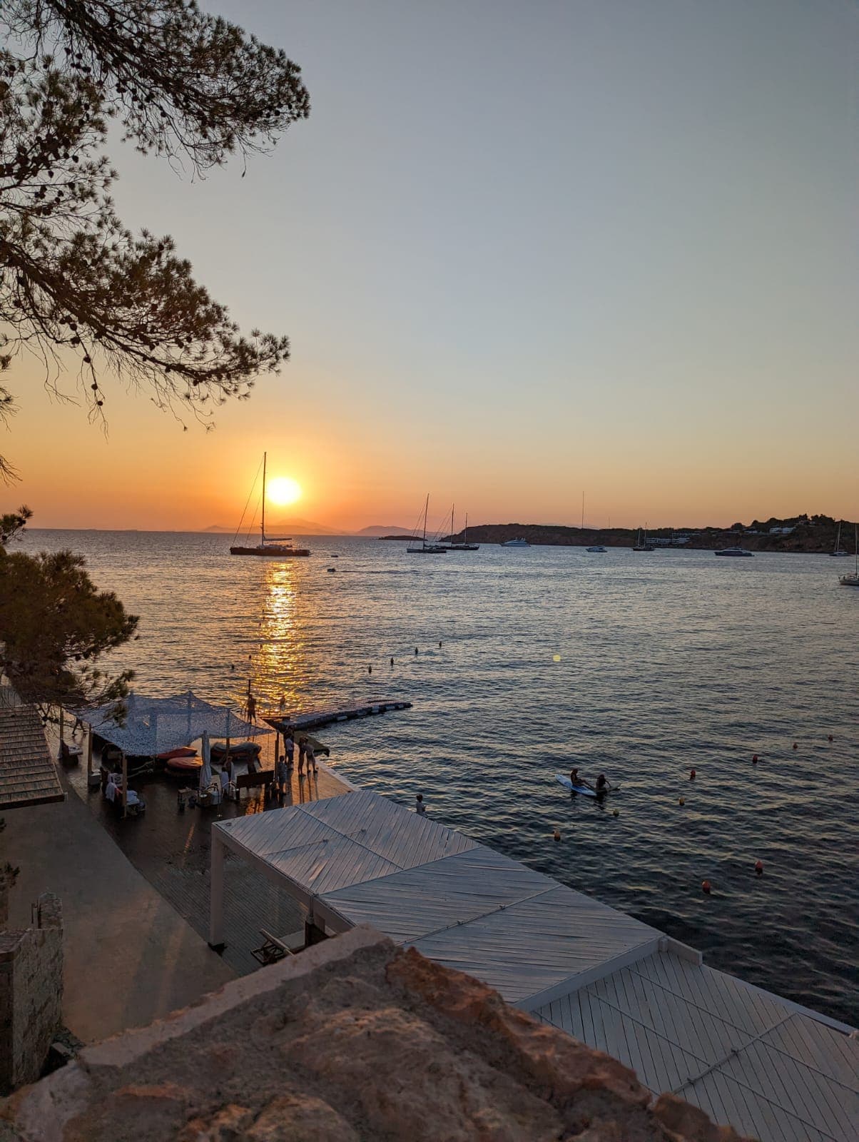 View of a lake during sunset.