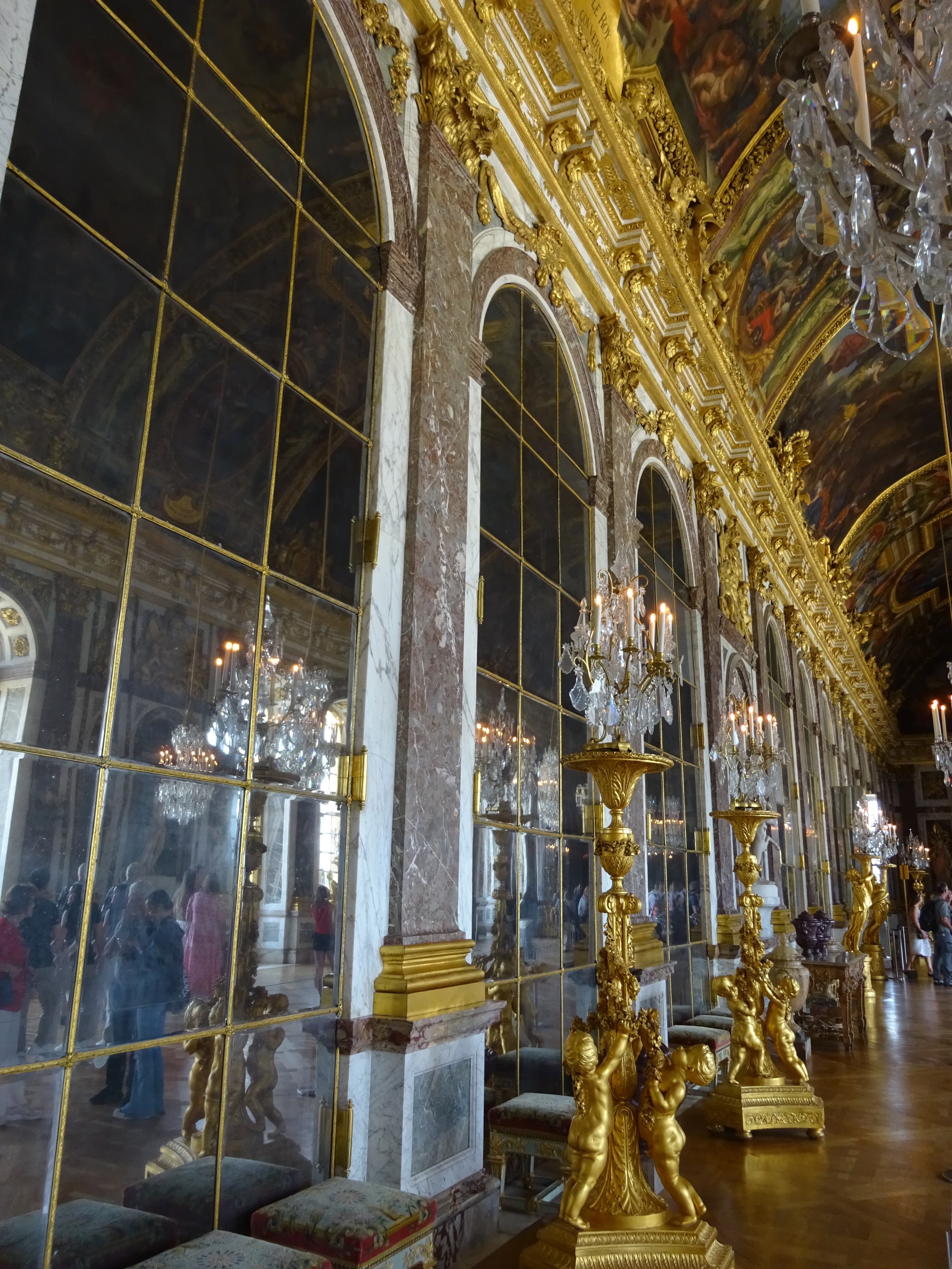View of the interior of the Hall of Mirrors at Versailles