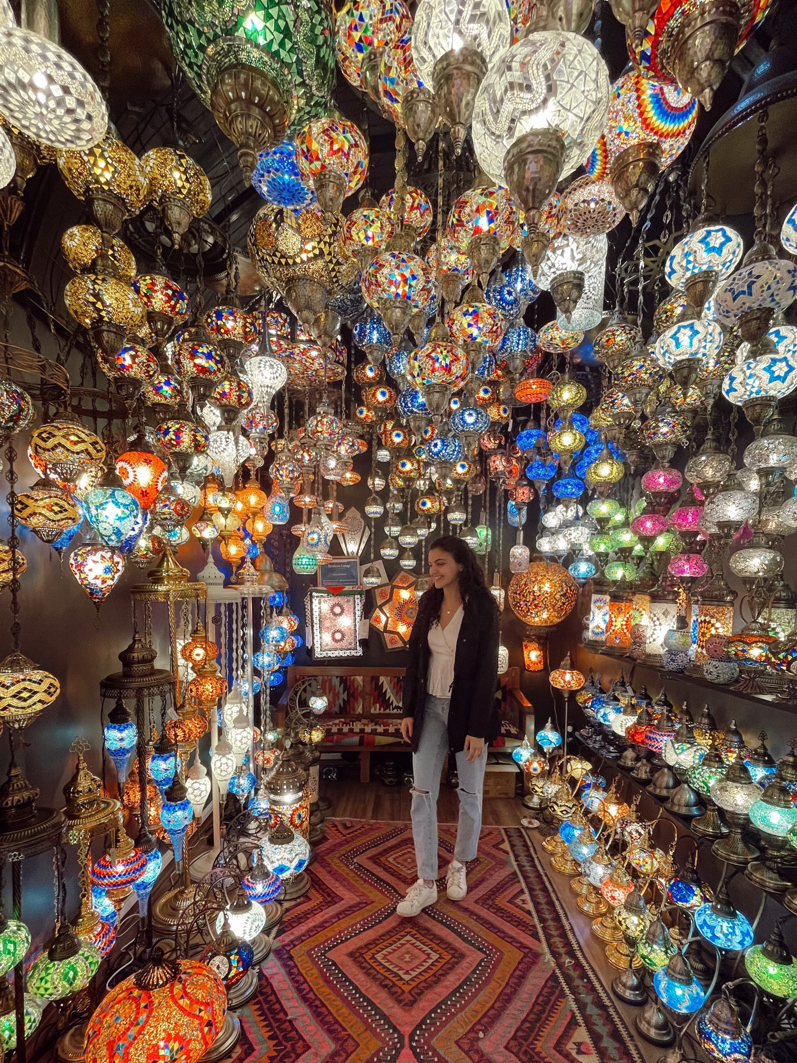 Different color lights.