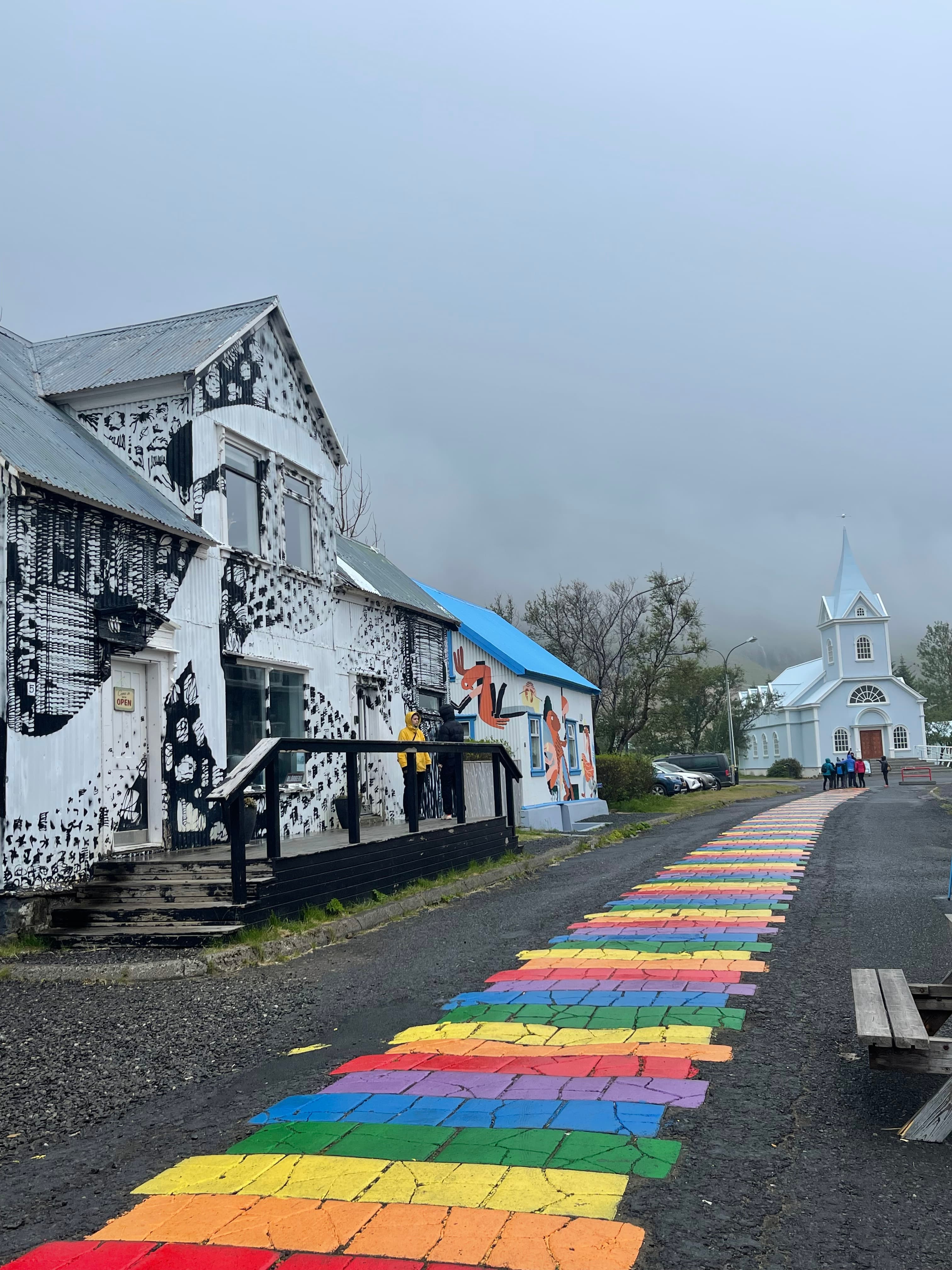 Rainbow walkway.