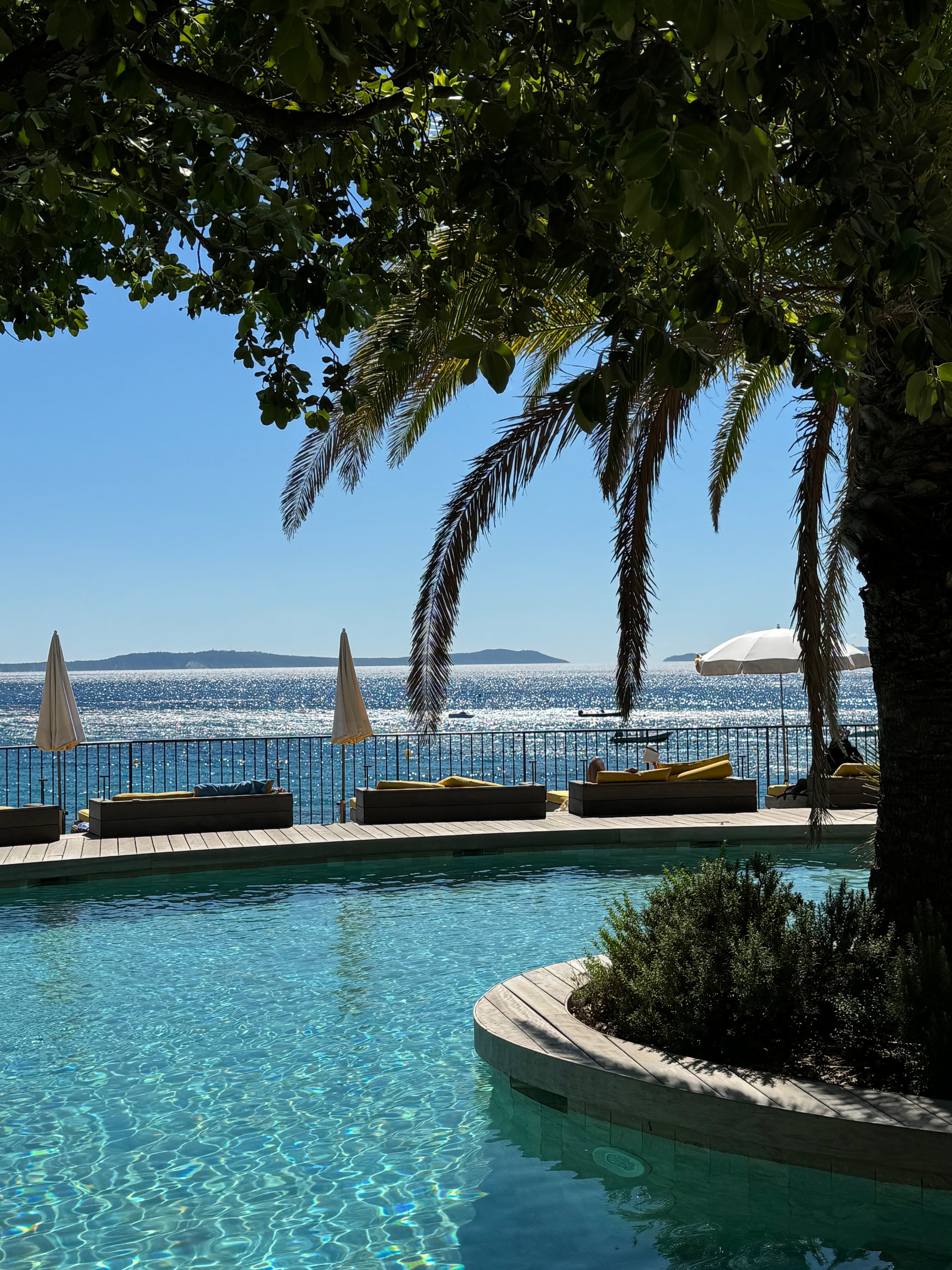 Sea views by the pool.