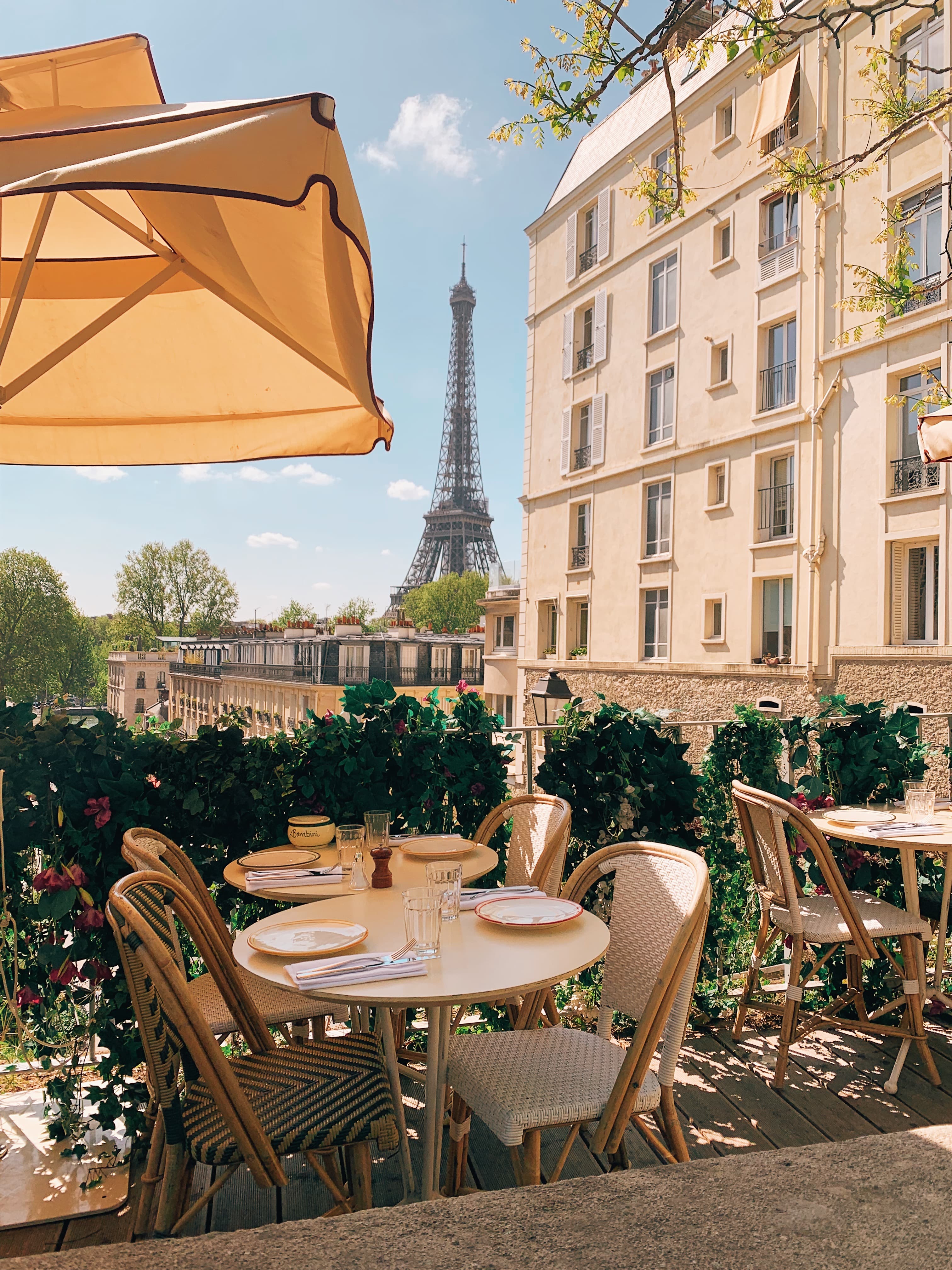 A beautiful outdoor seating area during the daytime.