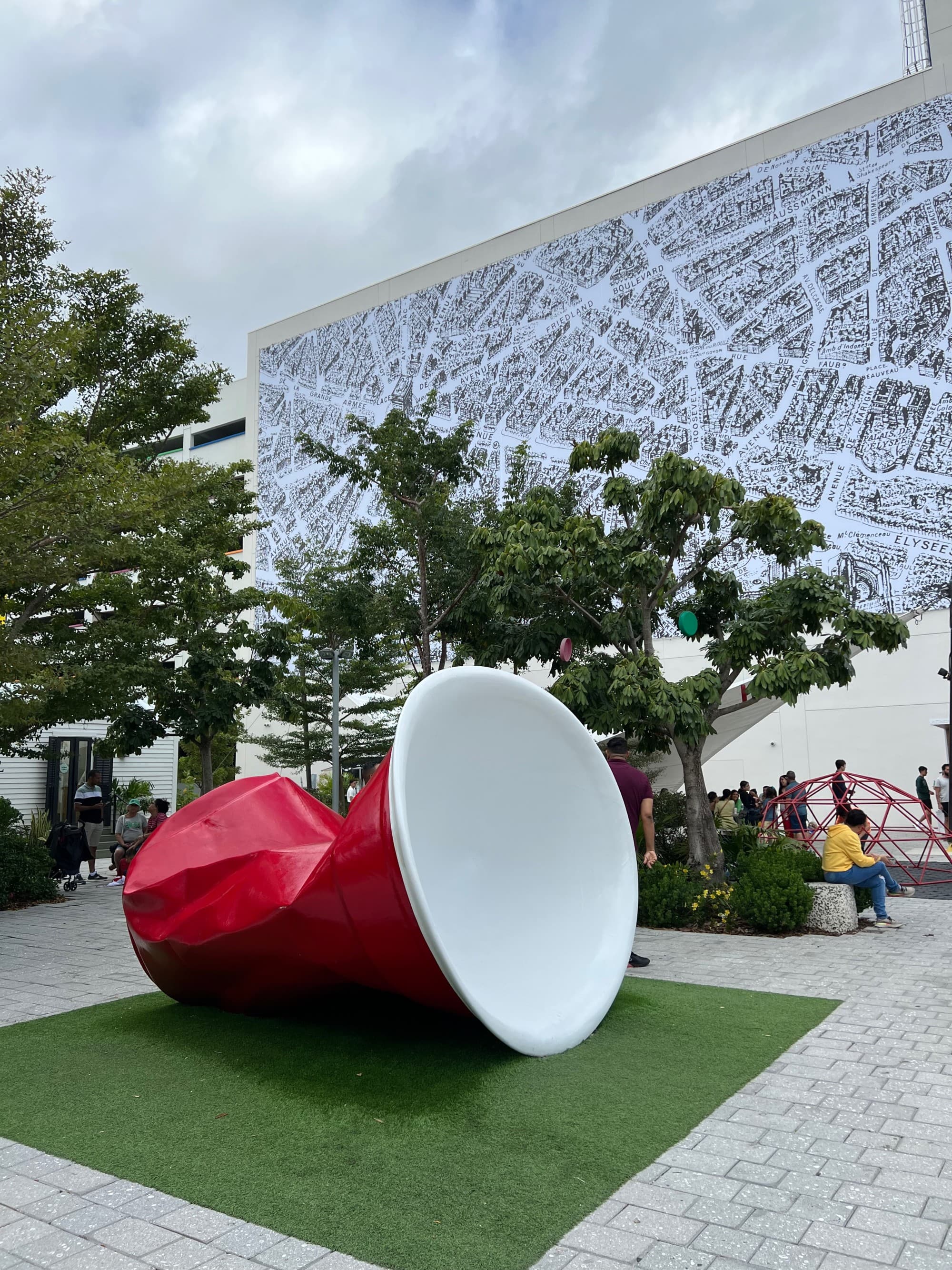 Landmark like a red distorted cup.