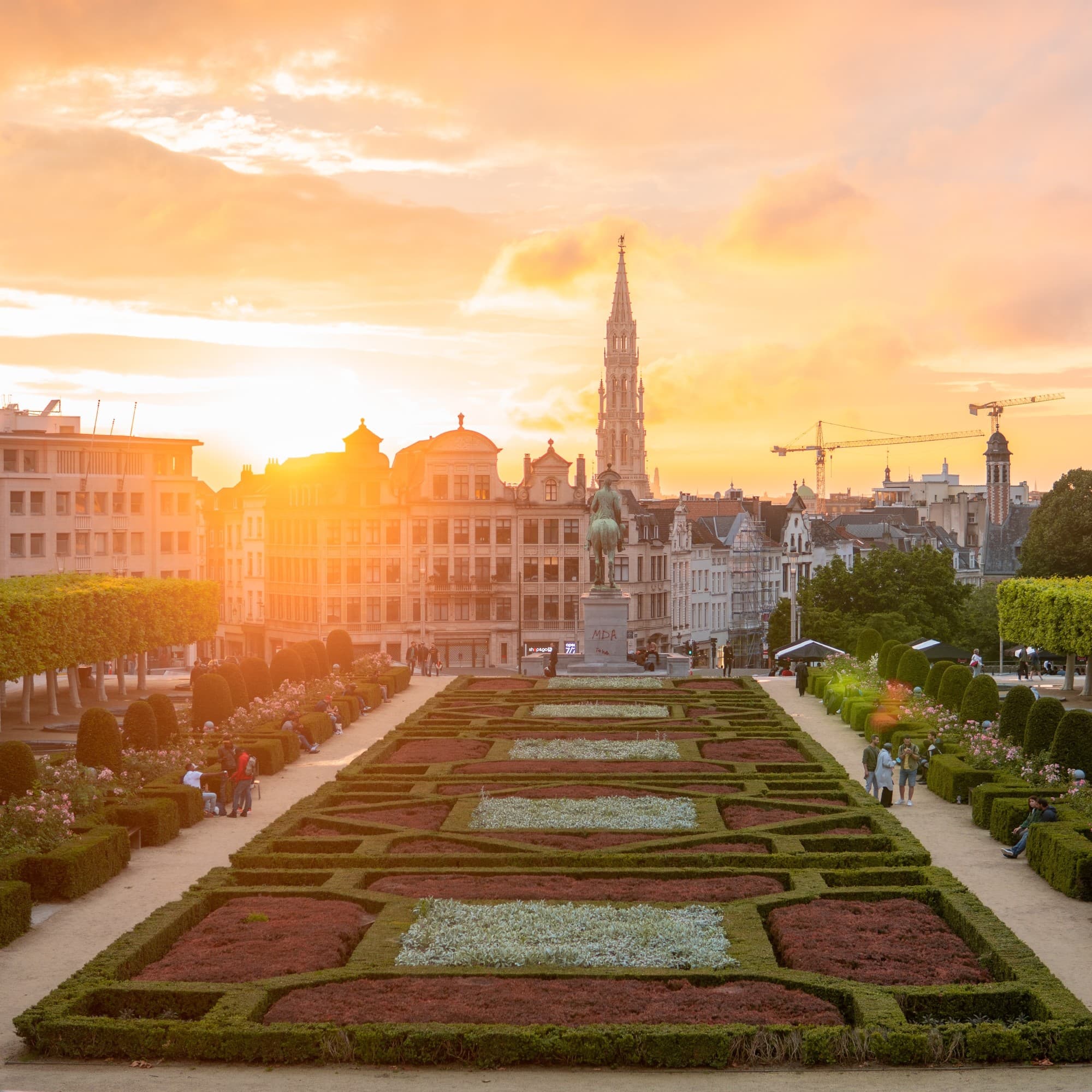 An aerial view of the Brussels city.
