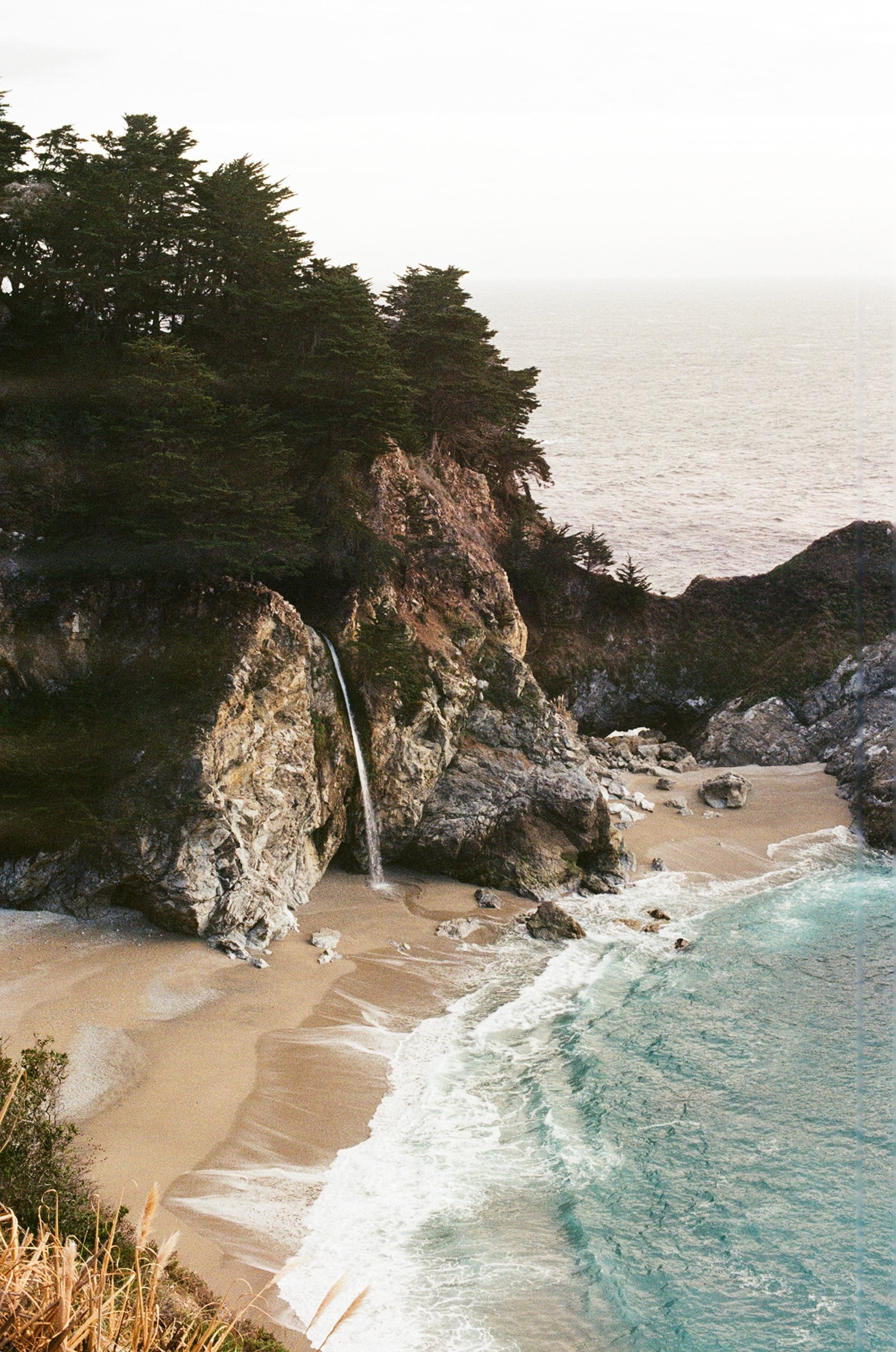 Big sur beach from above.