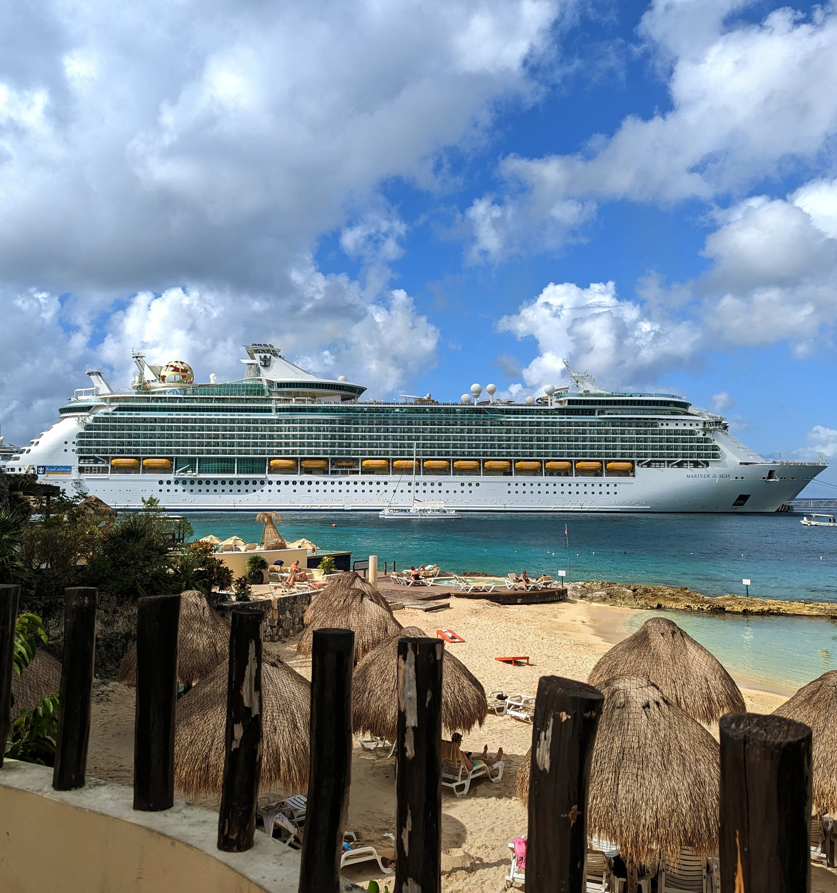 Mariner of the Seas ship in Cozumel.