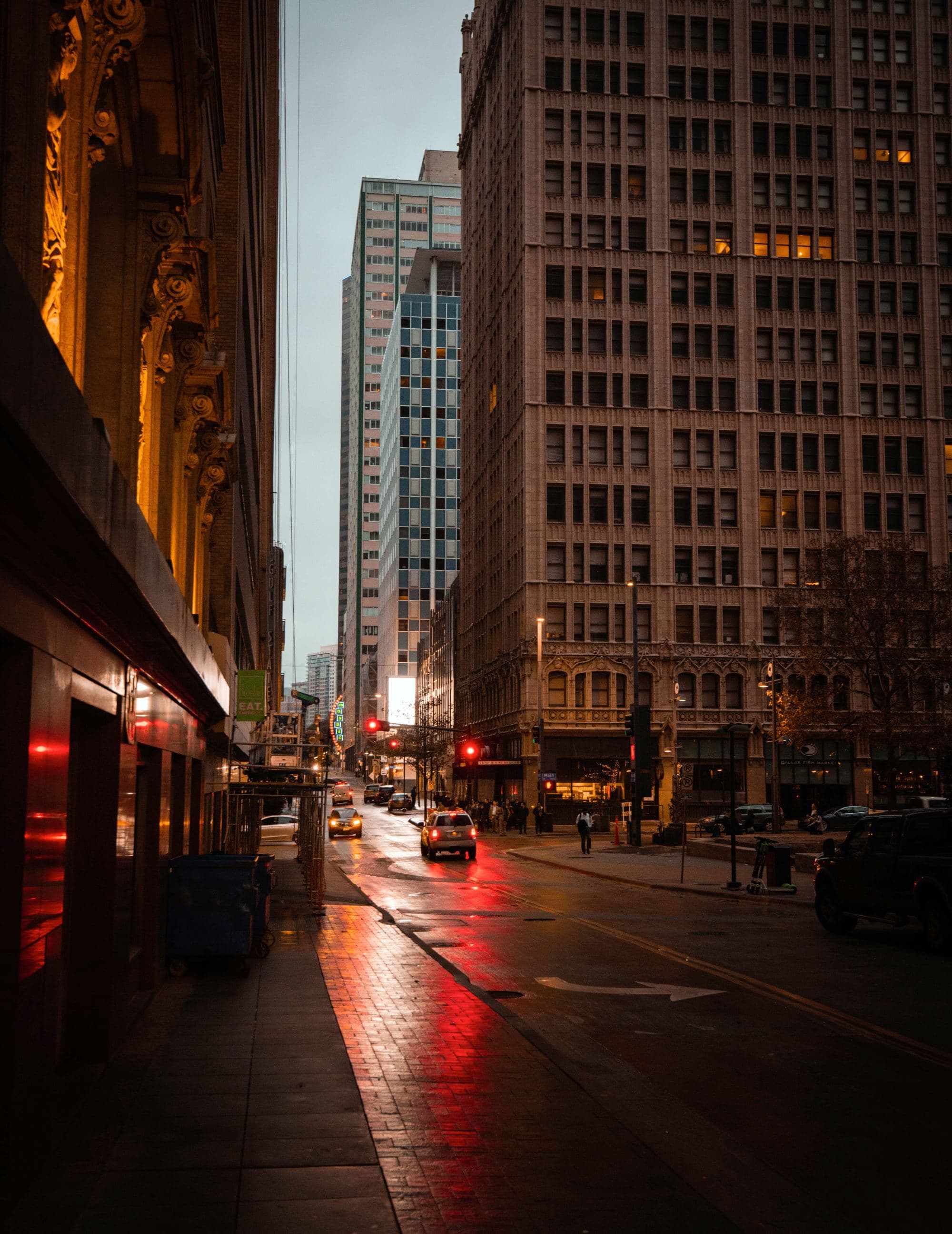 city street at night