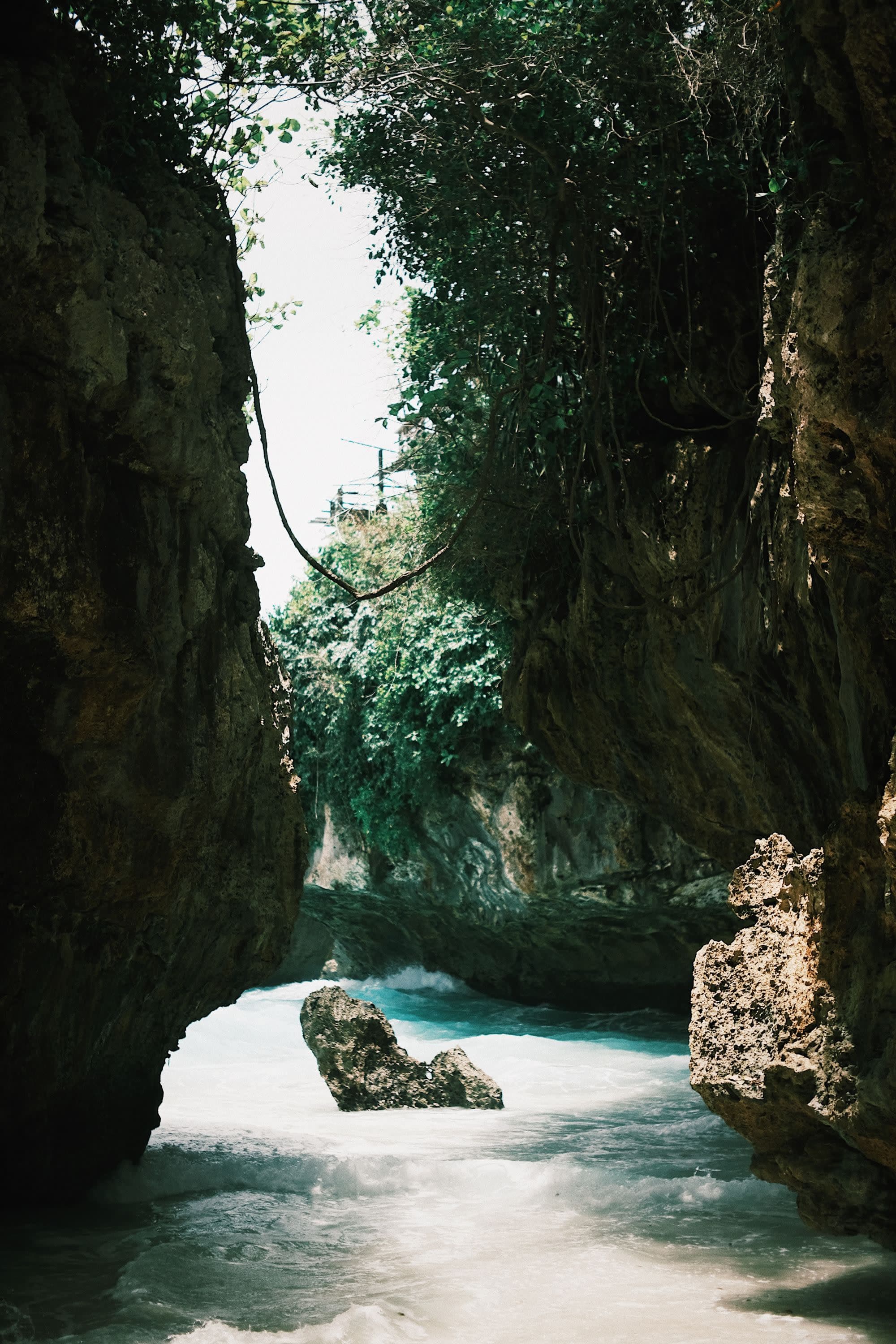 inside the caves of a beach