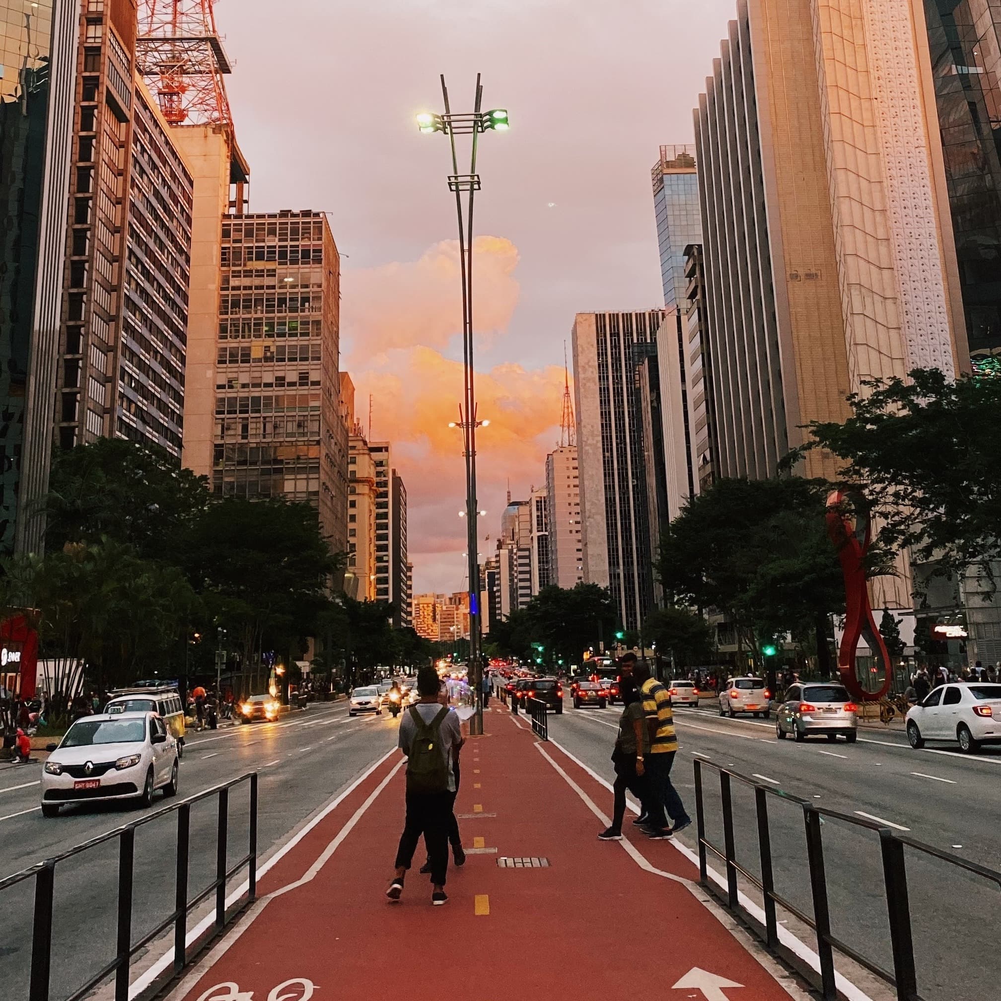 People walking on the road.