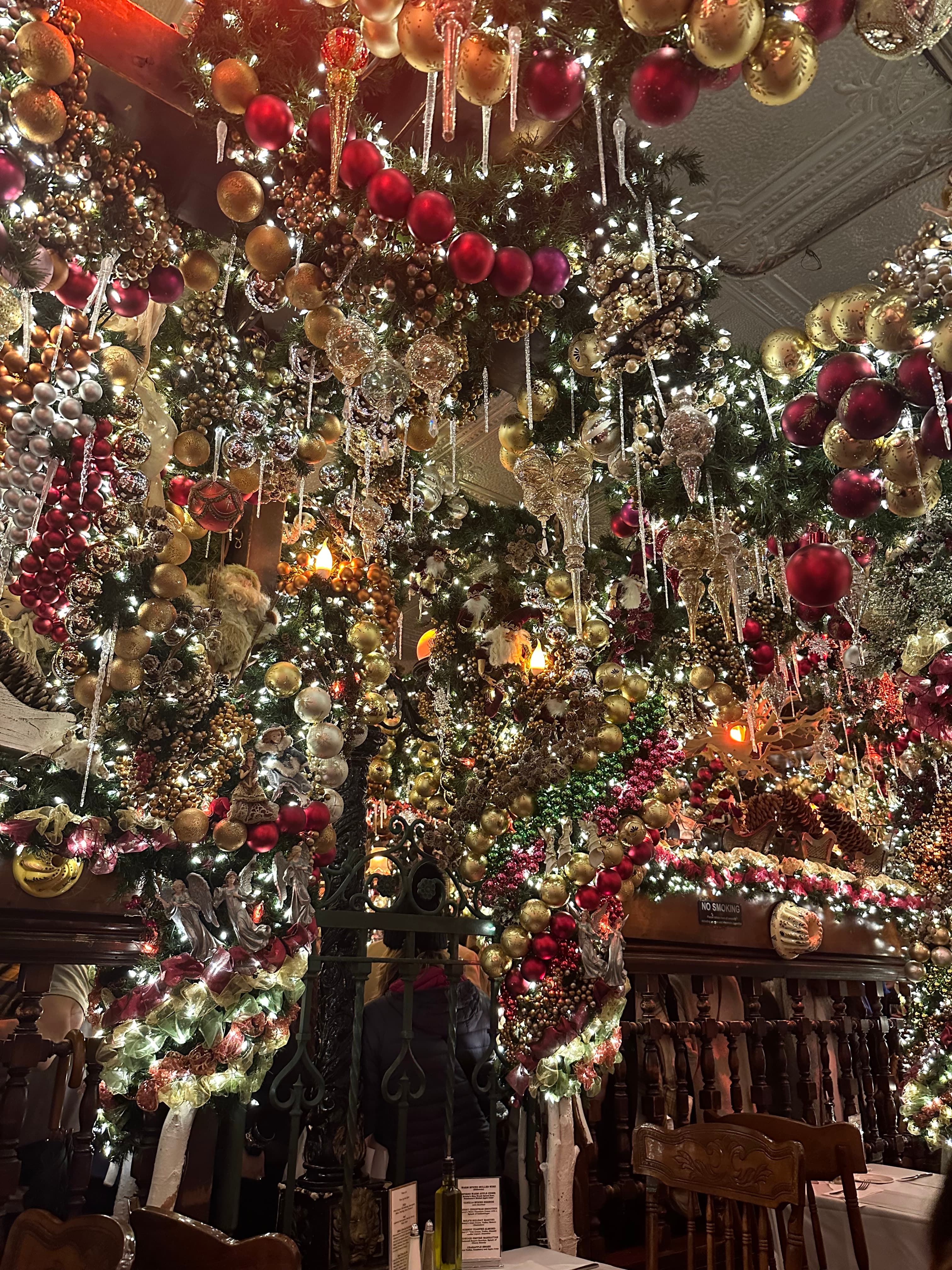 Rolf's is known for its elaborate holiday decorations.