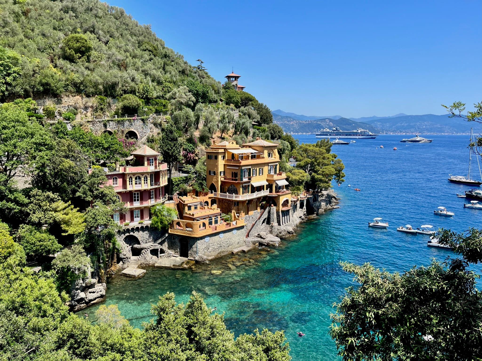 View of park green places and island