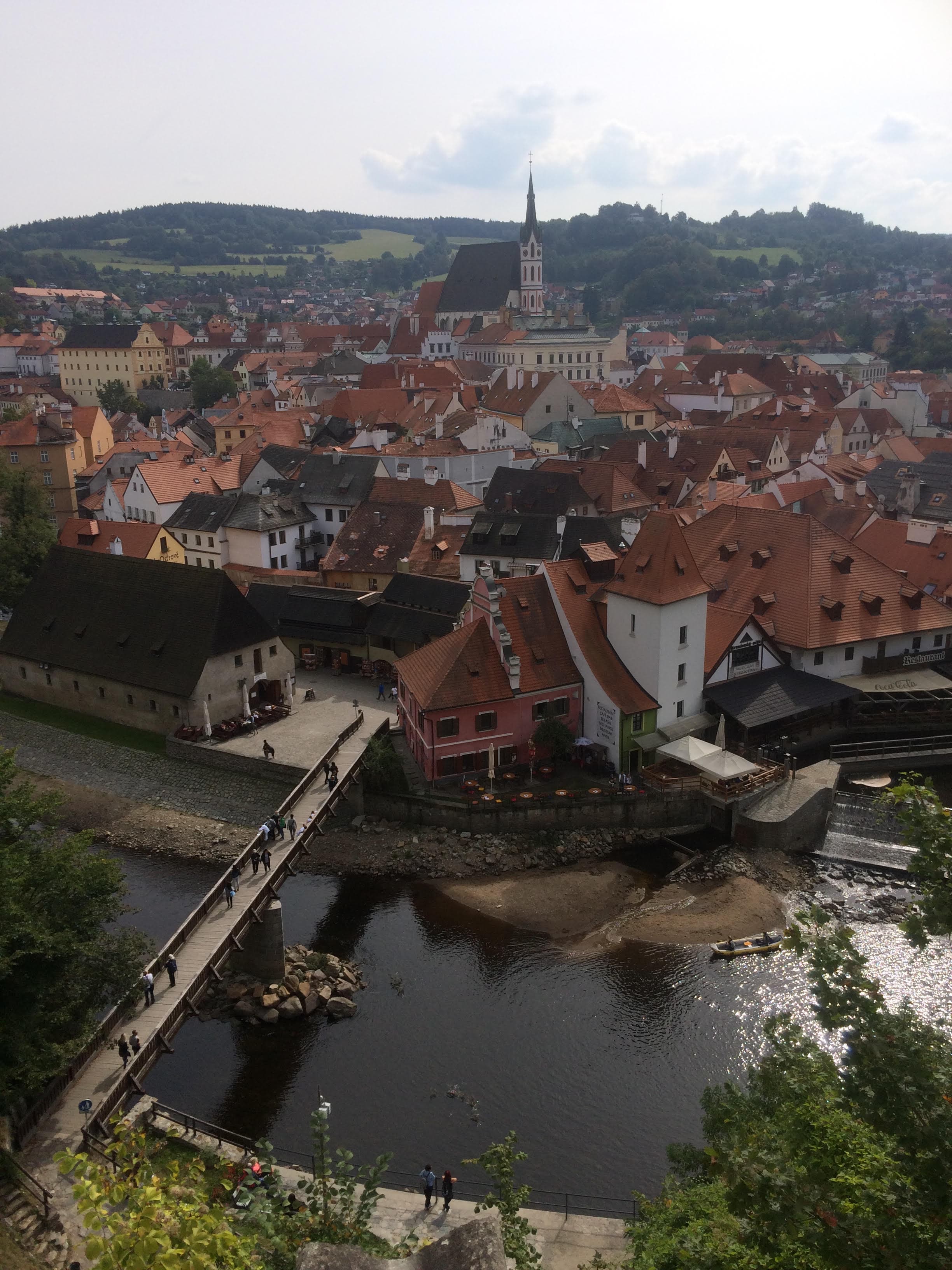 Views over a river in Prague.
