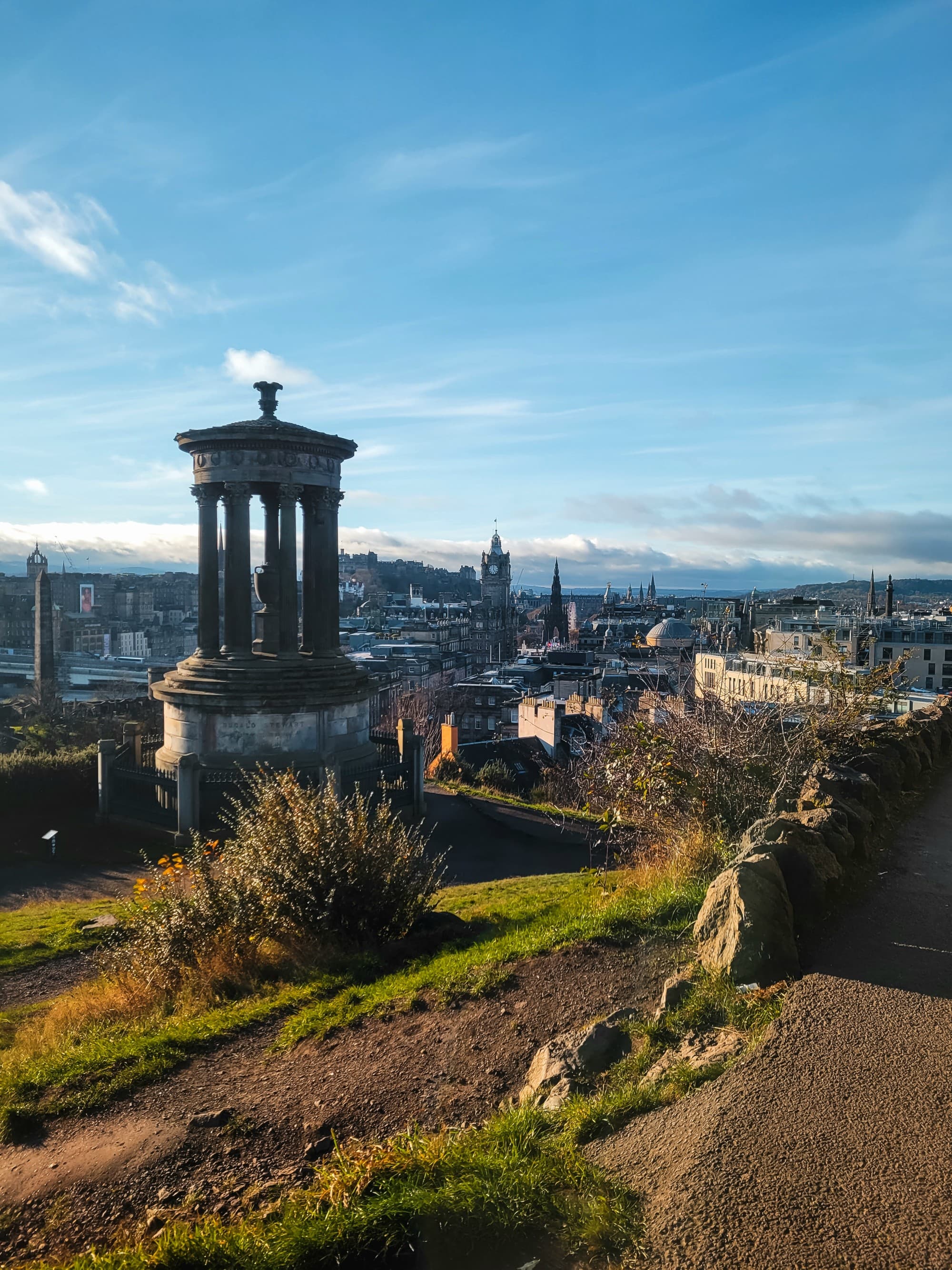 An aerial view of the Calton hill