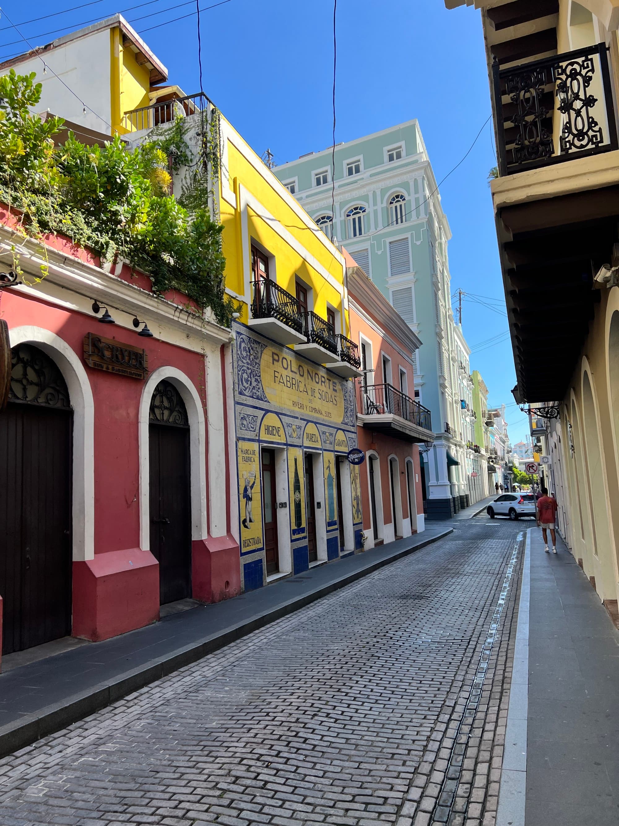 City streets in San Juan with colorful architecture on a sunny day.