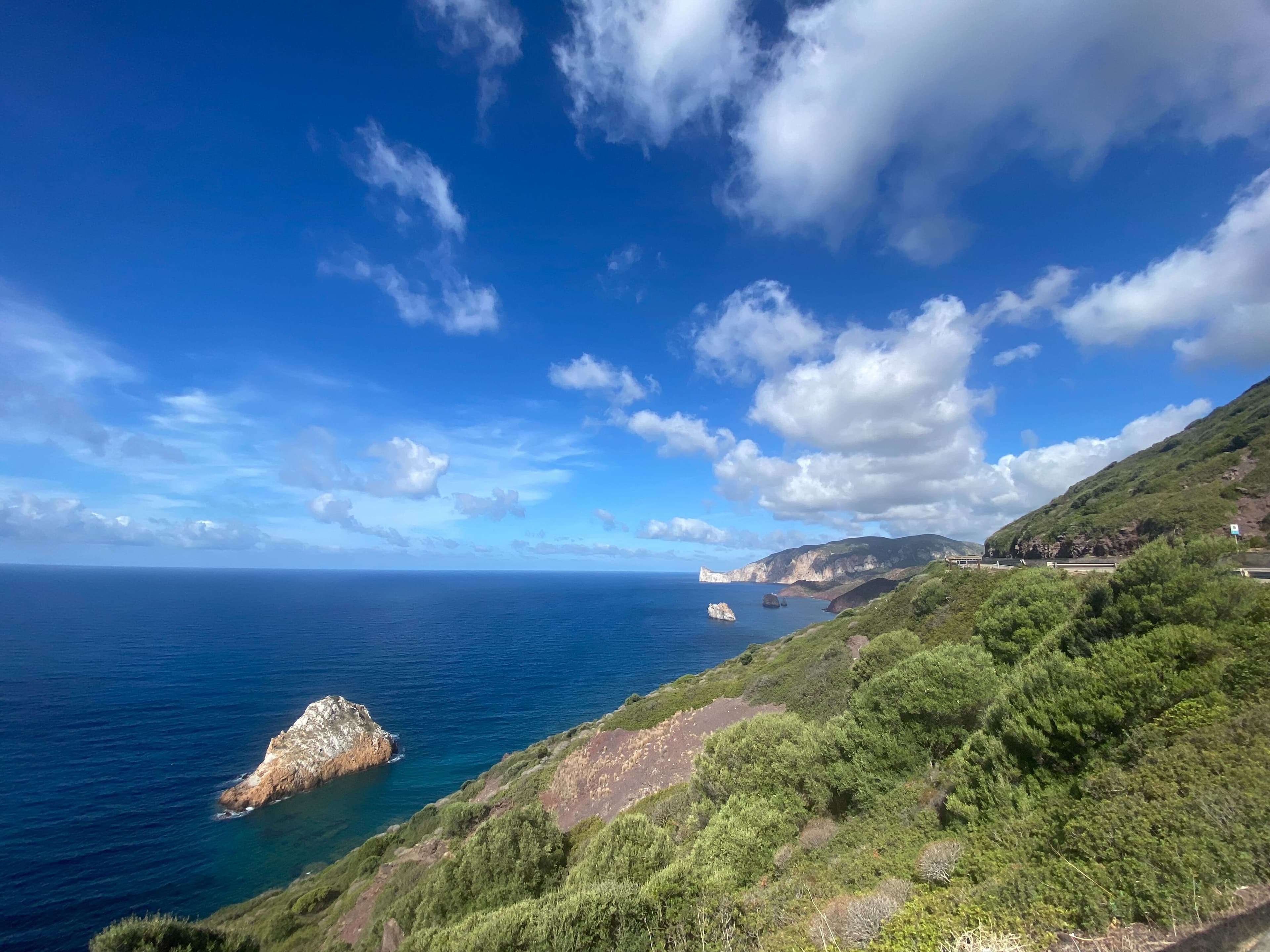 beautiful view island and road mountains