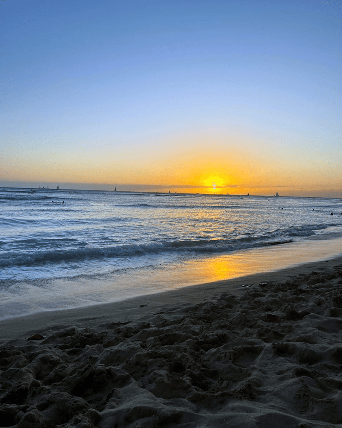 A sunset on the beach