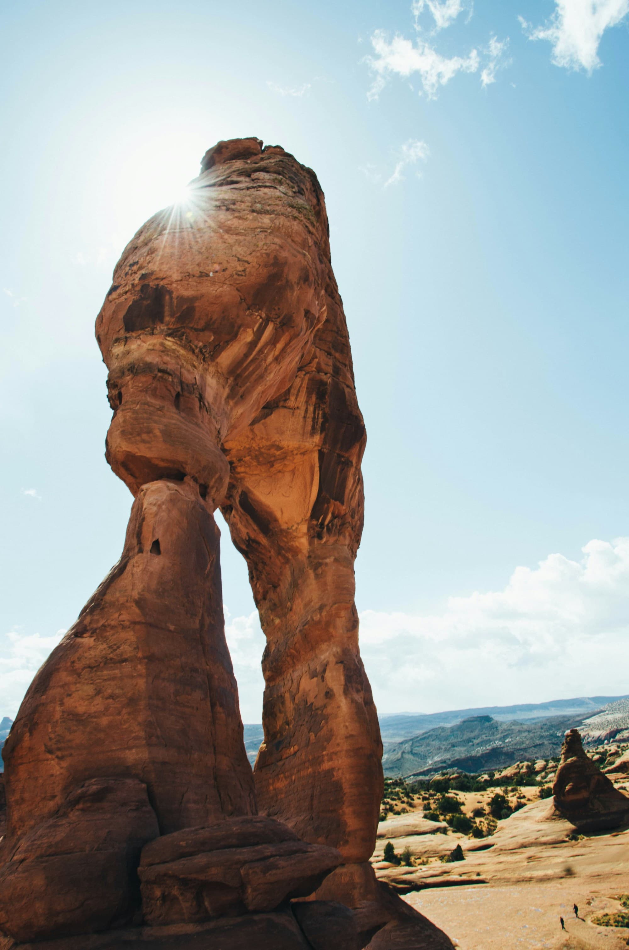 Rock formation on a dry land during sunny day.